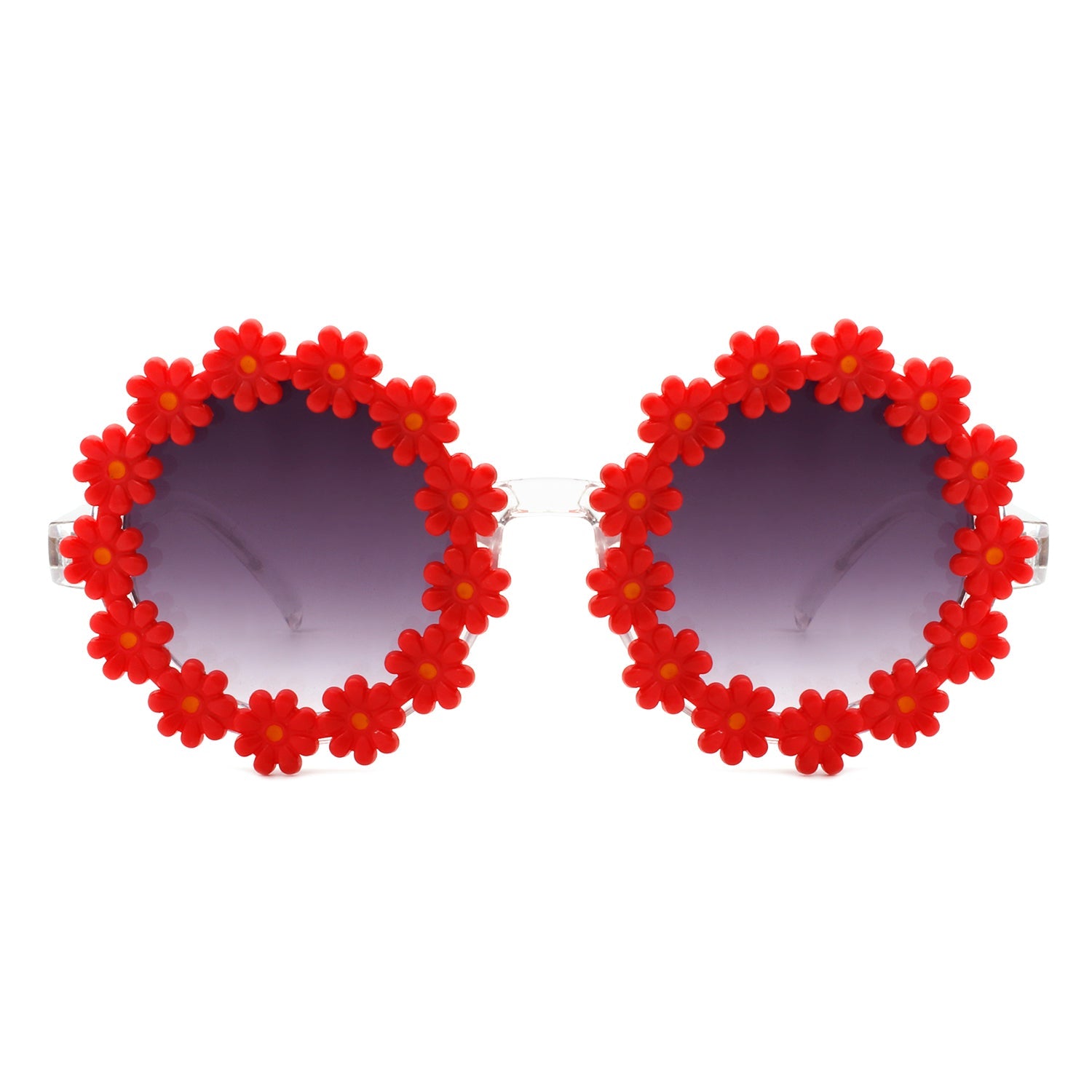 Ysabelia - Round Daisy Flower Shape Circle Party Floral Women Sunglasses - Charming Charlie