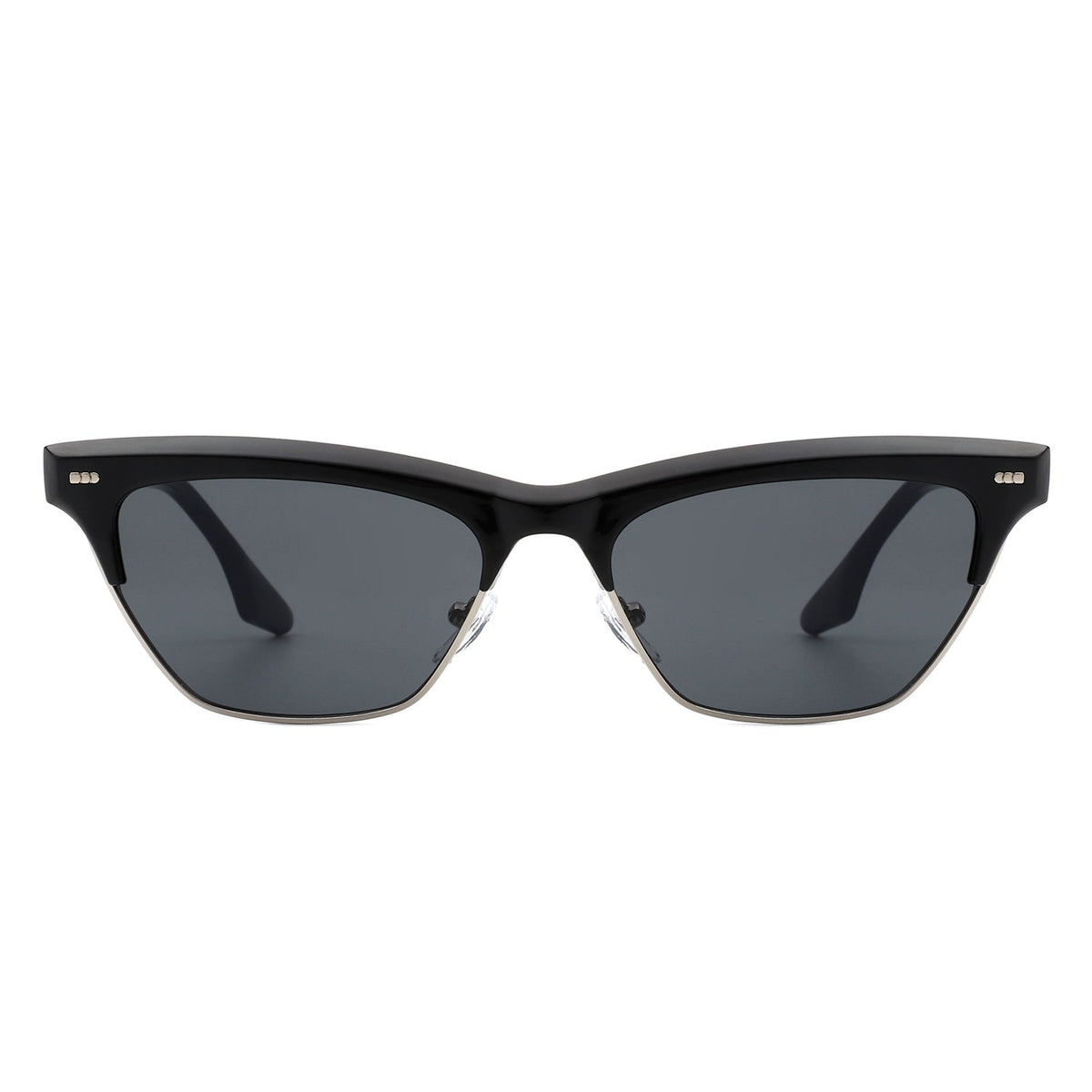 Mistique - Women Retro Half Frame Square Fashion Cat Eye Sunglasses - Charming Charlie