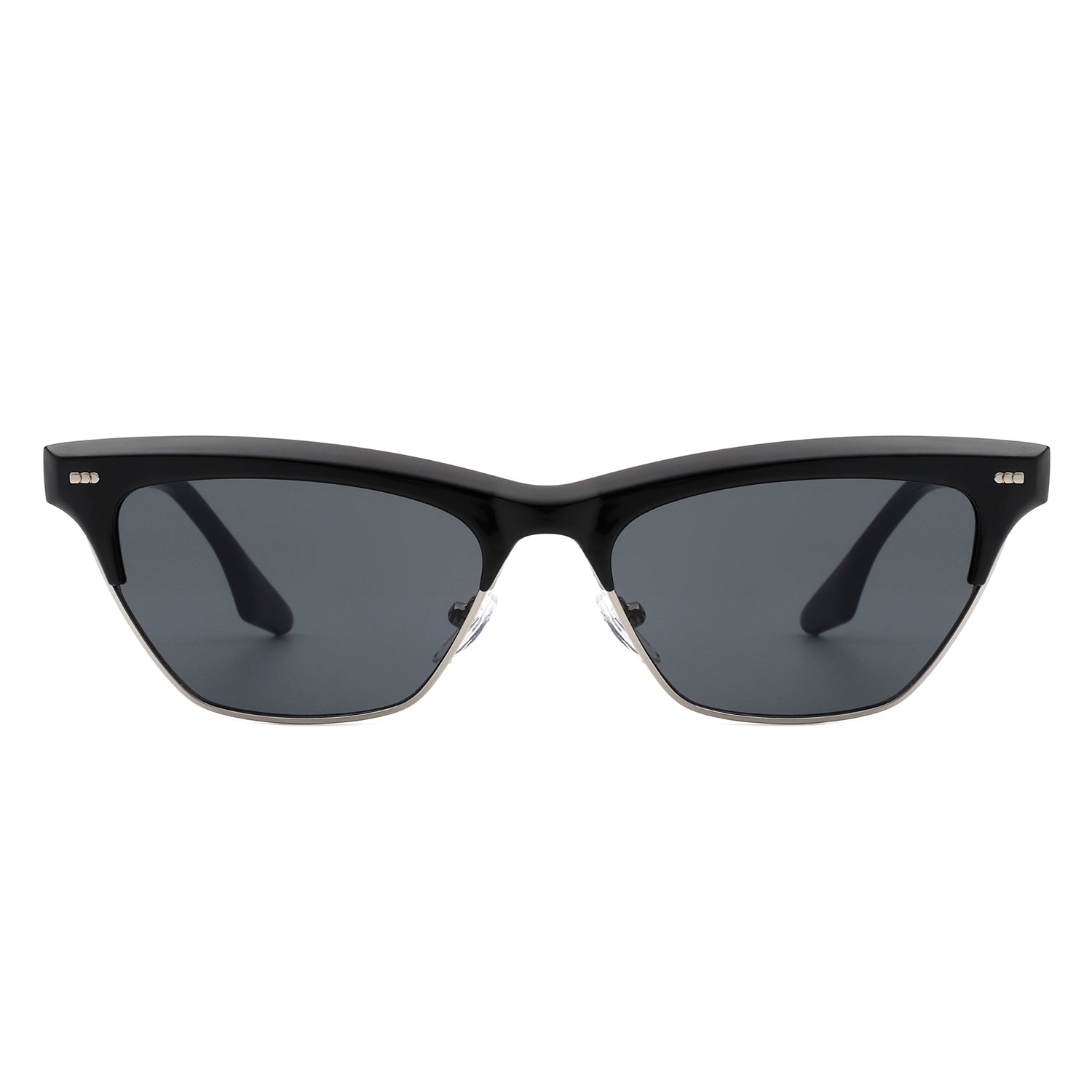 Mistique - Women Retro Half Frame Square Fashion Cat Eye Sunglasses - Charming Charlie