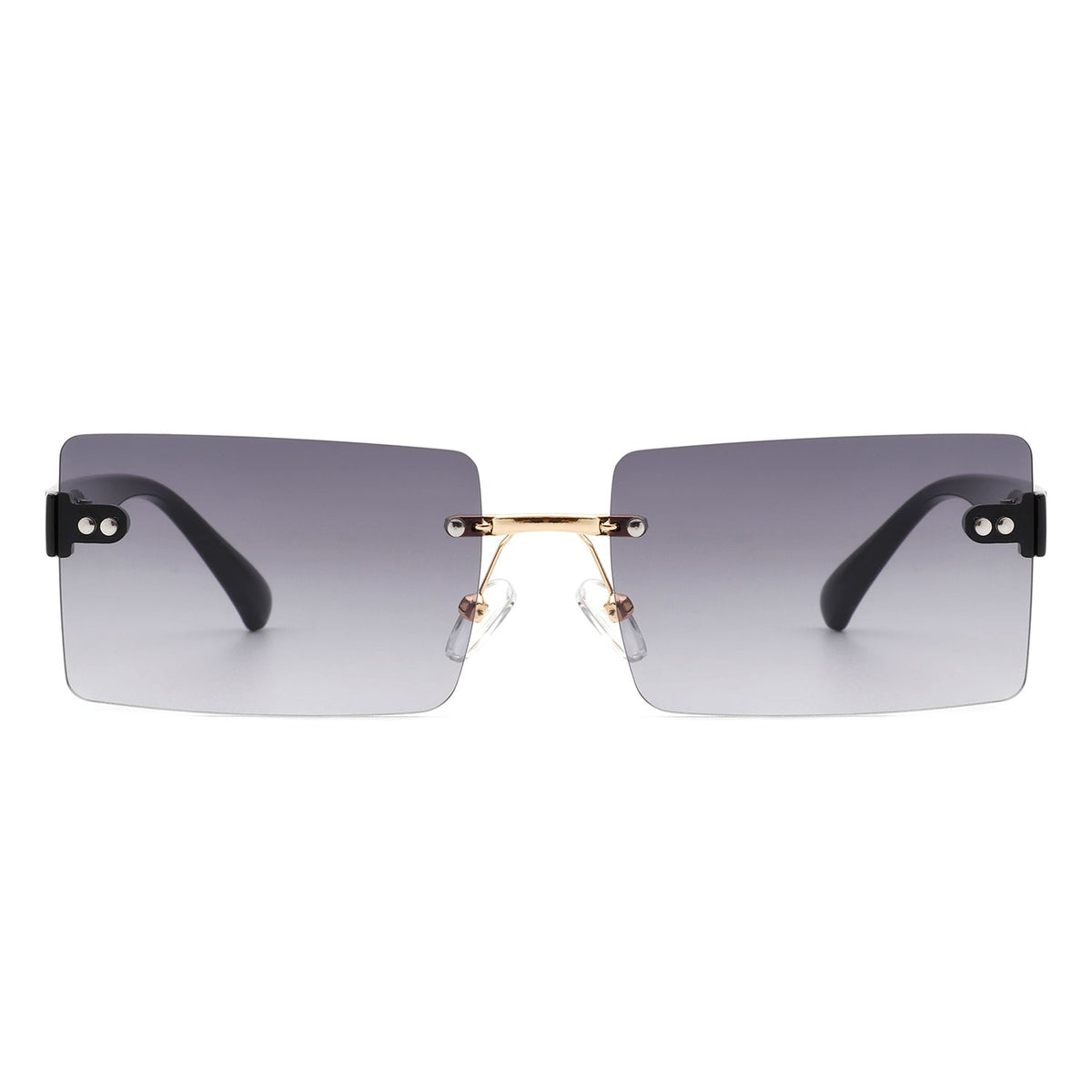 Jadesoul - Rectangle Retro Rimless Tinted Fashion Vintage Square Sunglasses - Charming Charlie