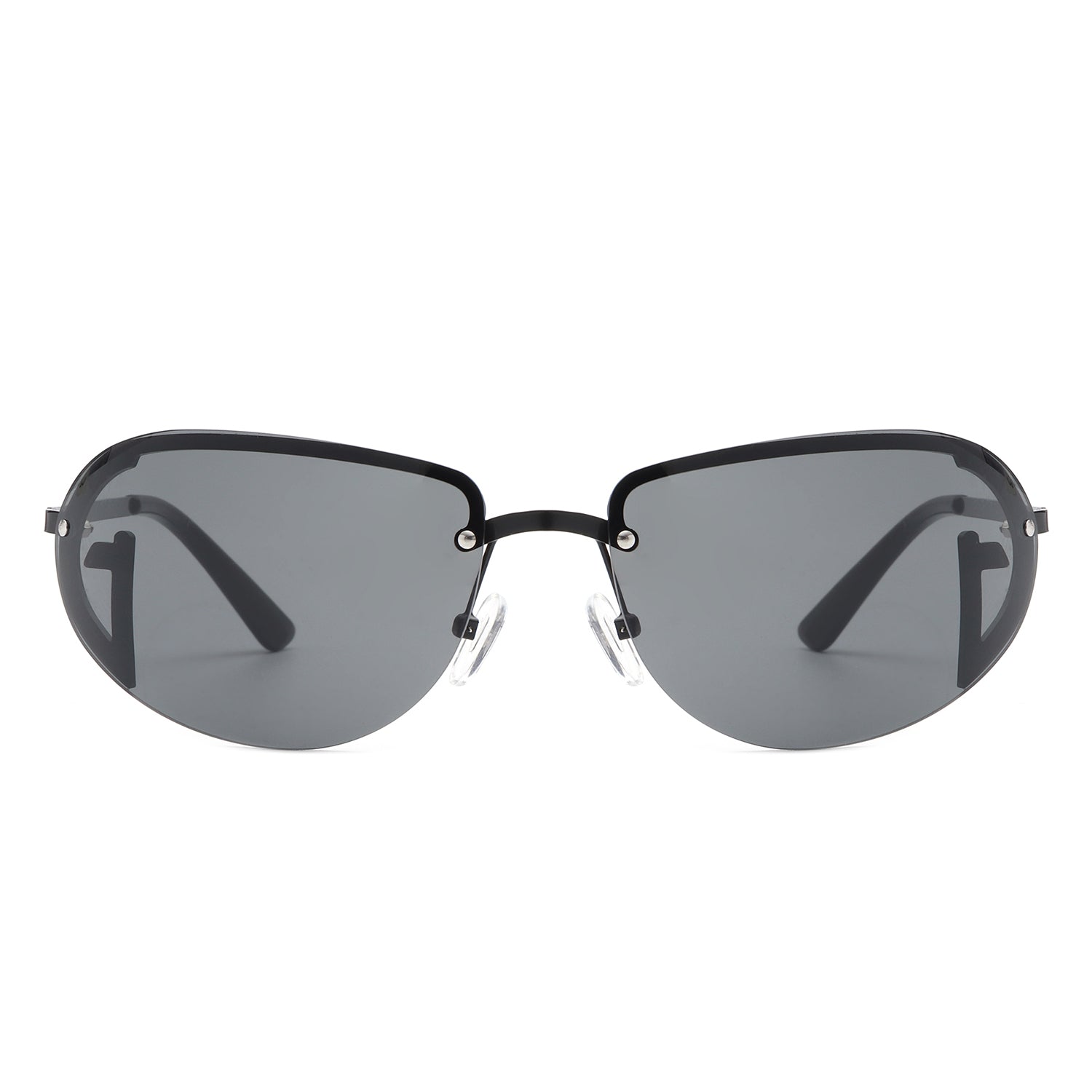 Oceandew - Retro Rimless Oval Tinted Fashion Round Sunglasses - Charming Charlie