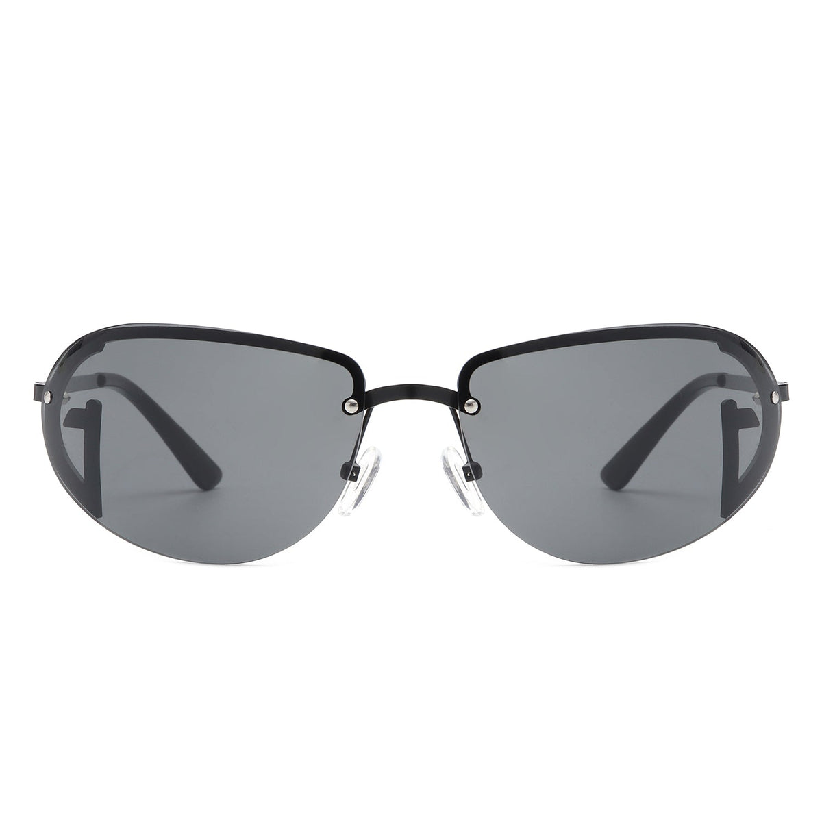 Oceandew - Retro Rimless Oval Tinted Fashion Round Sunglasses - Charming Charlie