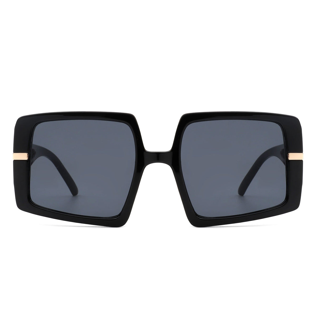 Jasmoria - Oversize Square Geometric Irregular Flat Top Women Sunglasses - Charming Charlie