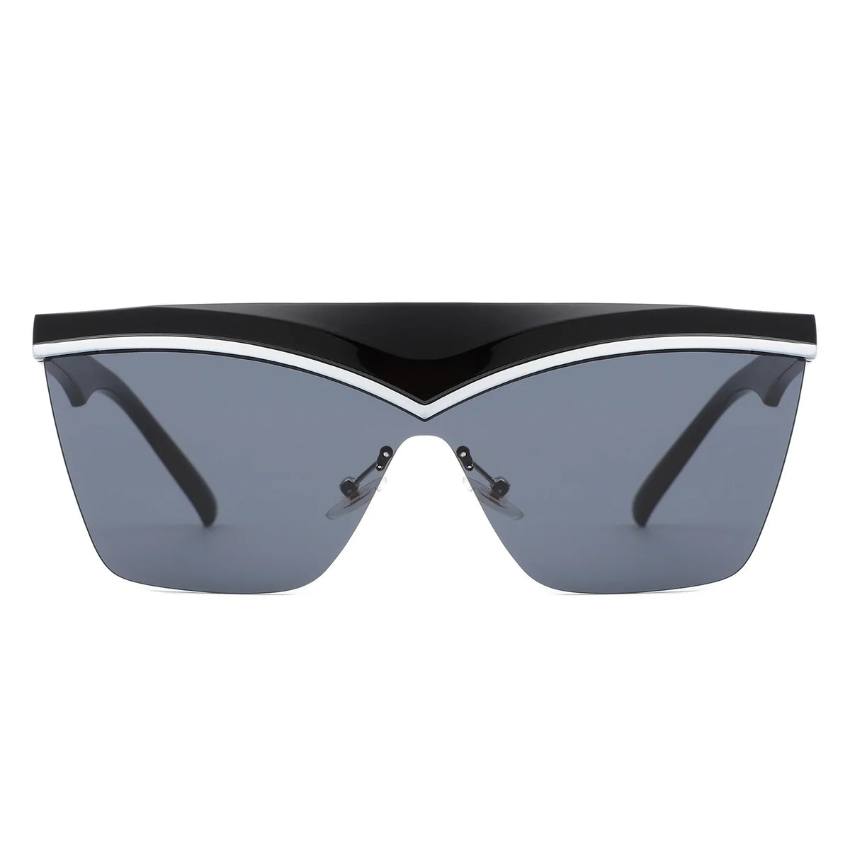 Lythia - Semi-Rimless Fashion Flat Top Sunglasses - Charming Charlie