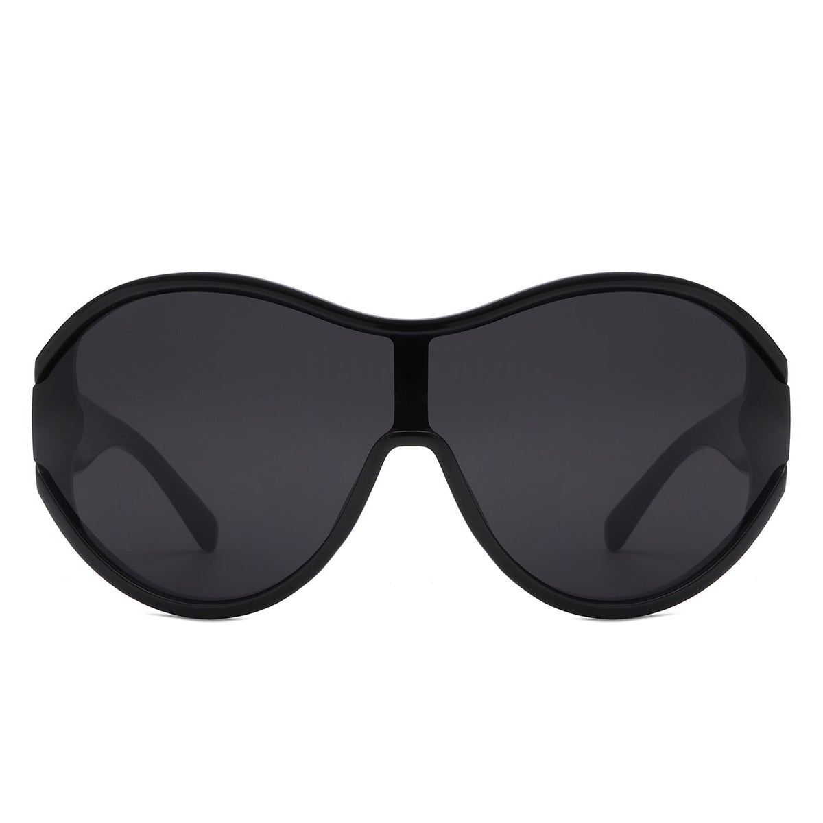 Gwyneth - Oversize Oval Retro Circle Fashion Curved Round Sunglasses - Charming Charlie