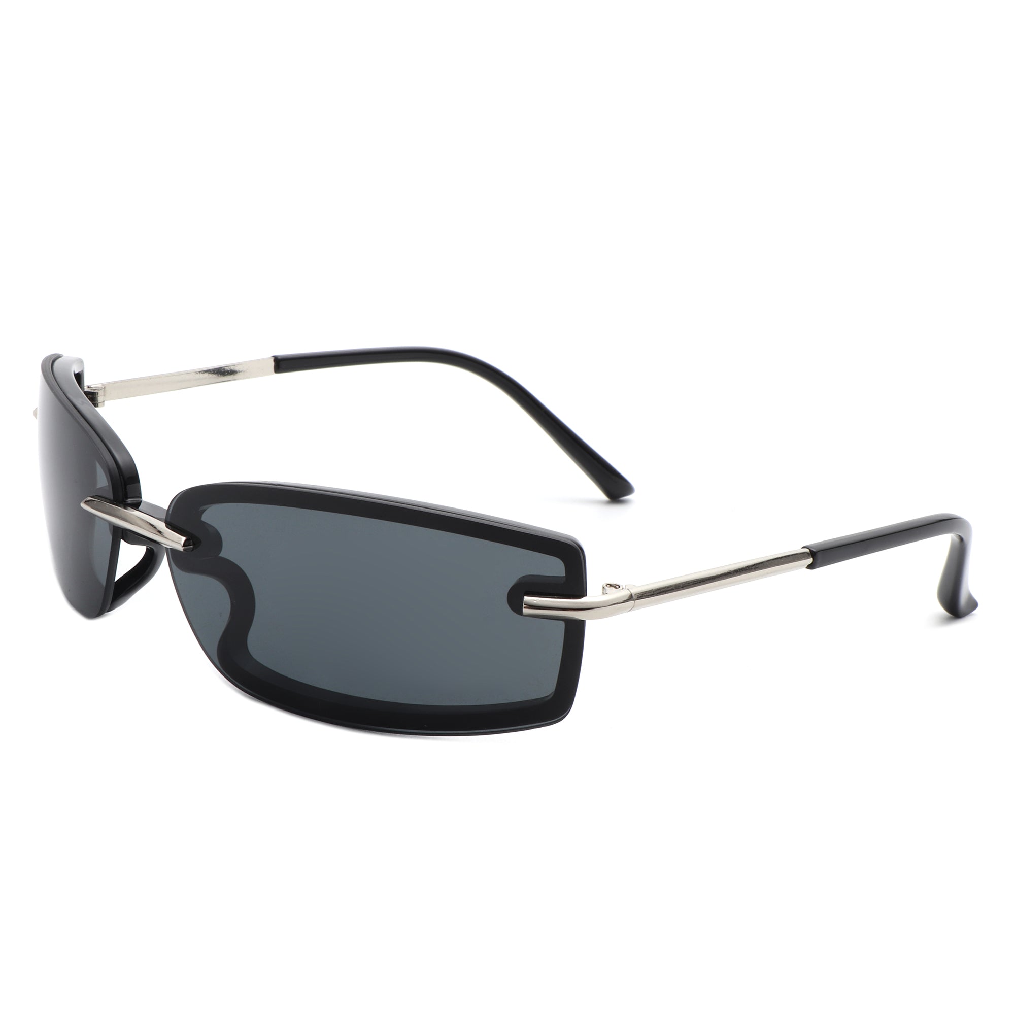 Thalyn - Rectangle Sleek Tinted Sports Color Pop Sunglasses - Charming Charlie