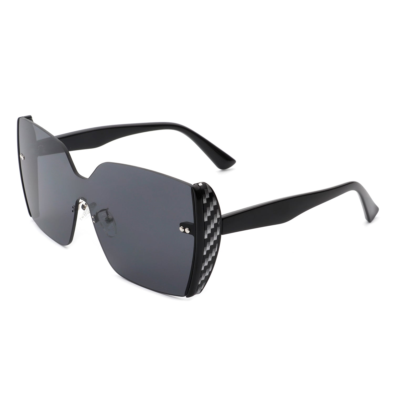 Xanadune - Square Oversize Half Frame Tinted Retro Fashion Women Sunglasses - Charming Charlie