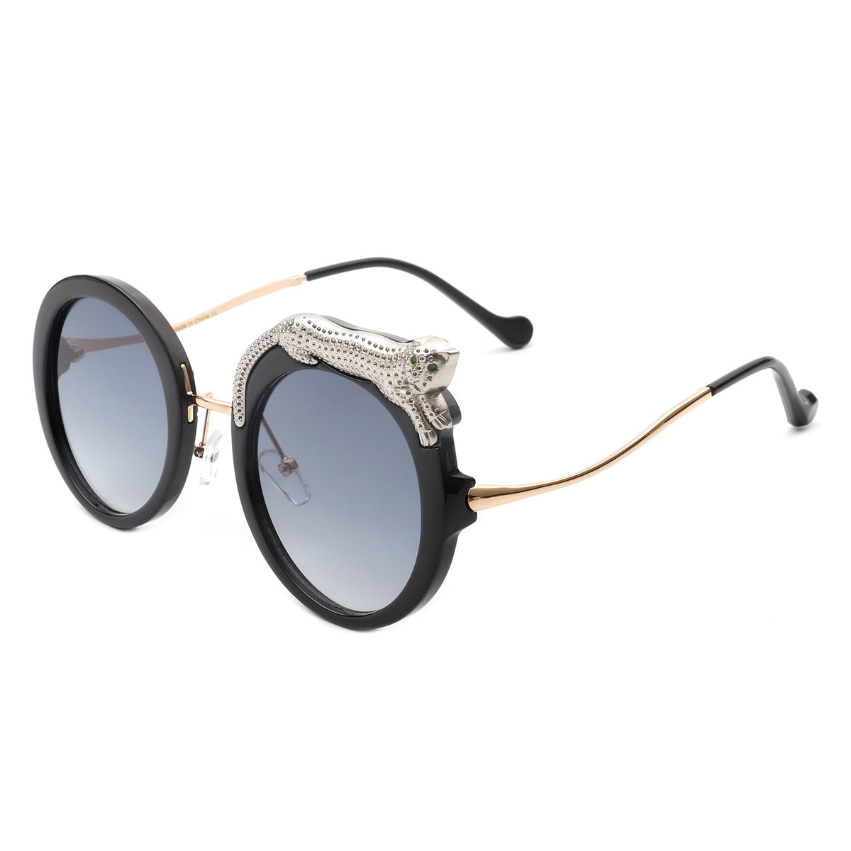 Yellowze - Women Circle Oversize Fashion Round Sunglasses W/ Leopard Design - Charming Charlie
