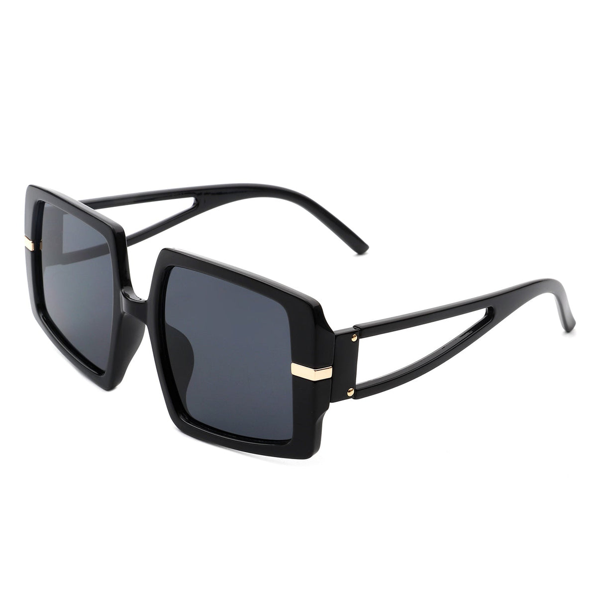Jasmoria - Oversize Square Geometric Irregular Flat Top Women Sunglasses - Charming Charlie