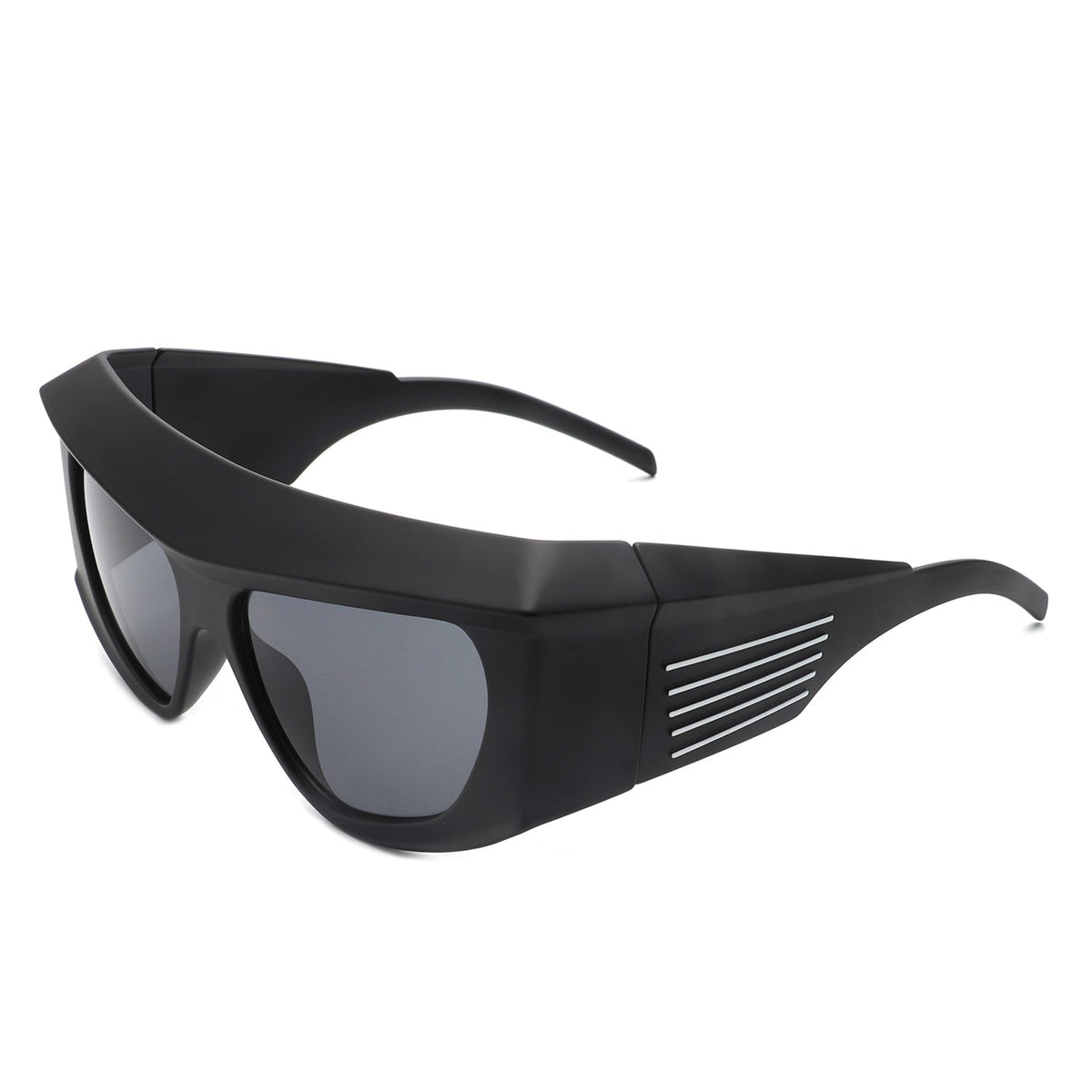 Thalia - Square Chunky Wrap Around Tinted Oversize Fashion Sunglasses - Charming Charlie