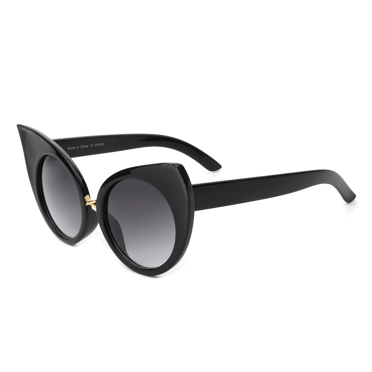 Iridessa - Women Mod Retro High Pointed Oversize Fashion Cat Eye Sunglasses - Charming Charlie