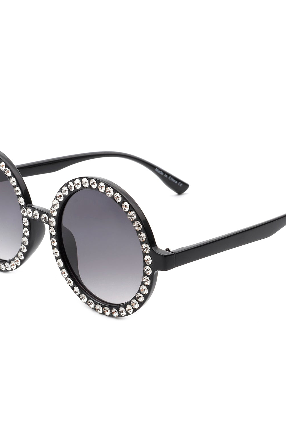Dreamwey - Round Fashion Rhinestone Circle Oversize Women Sunglasses - Charming Charlie