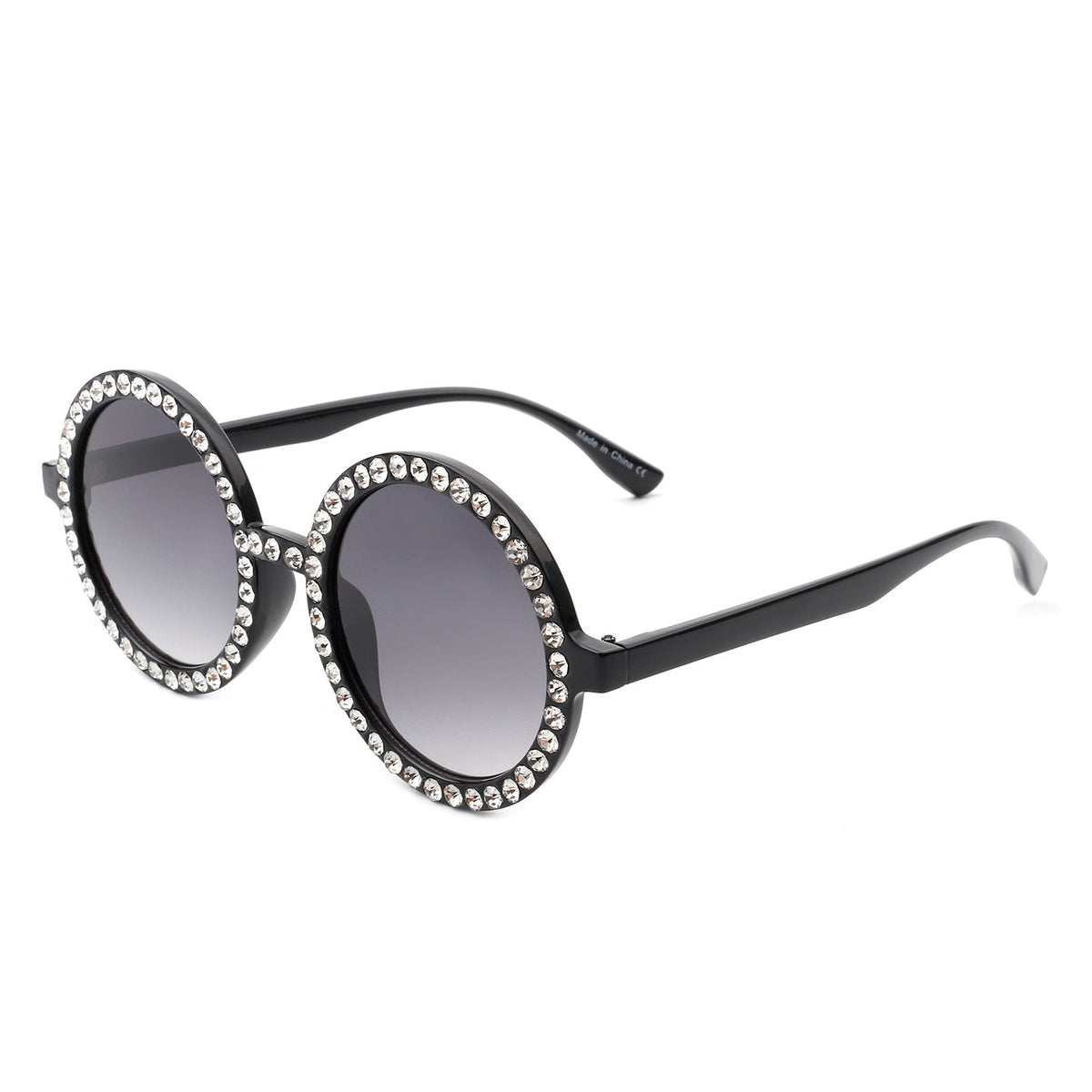 Dreamwey - Round Fashion Rhinestone Circle Oversize Women Sunglasses - Charming Charlie