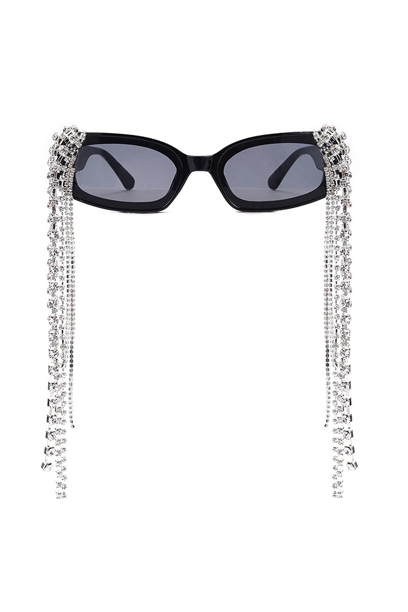 Thyria - Modern Luxury Rhinestone Chi Rectangle Women's Sunglasses - Charming Charlie
