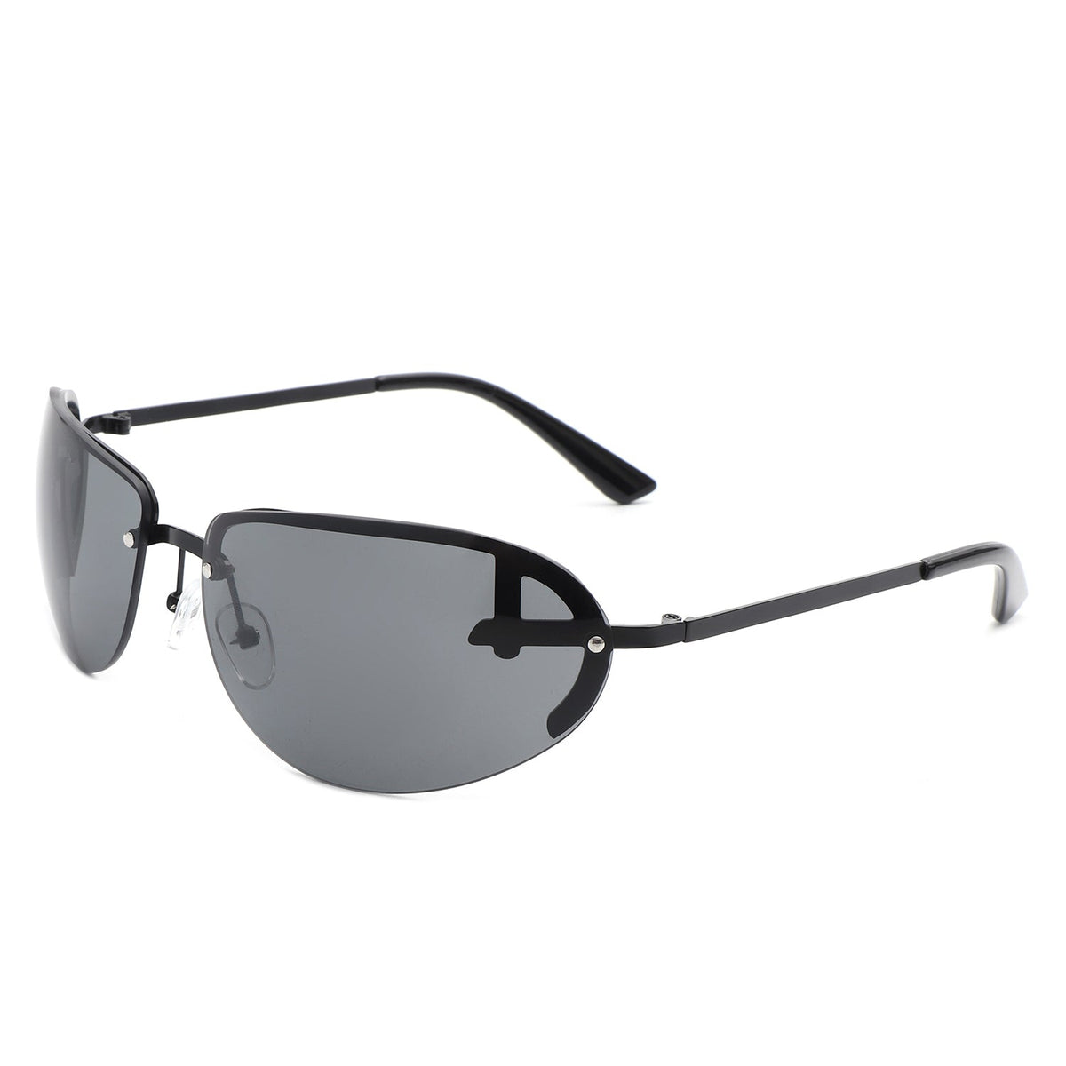 Oceandew - Retro Rimless Oval Tinted Fashion Round Sunglasses - Charming Charlie