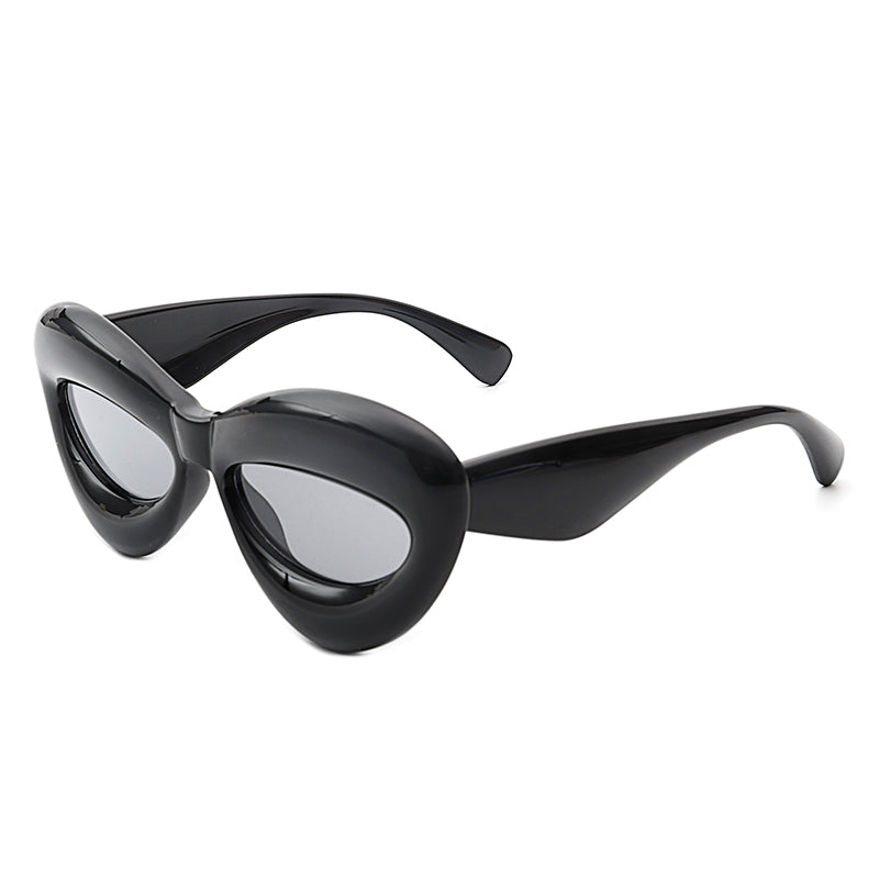 Vexa - Fashion Trendy Cat-eye Thick Frame Sexy Lip Sunglasses - Charming Charlie