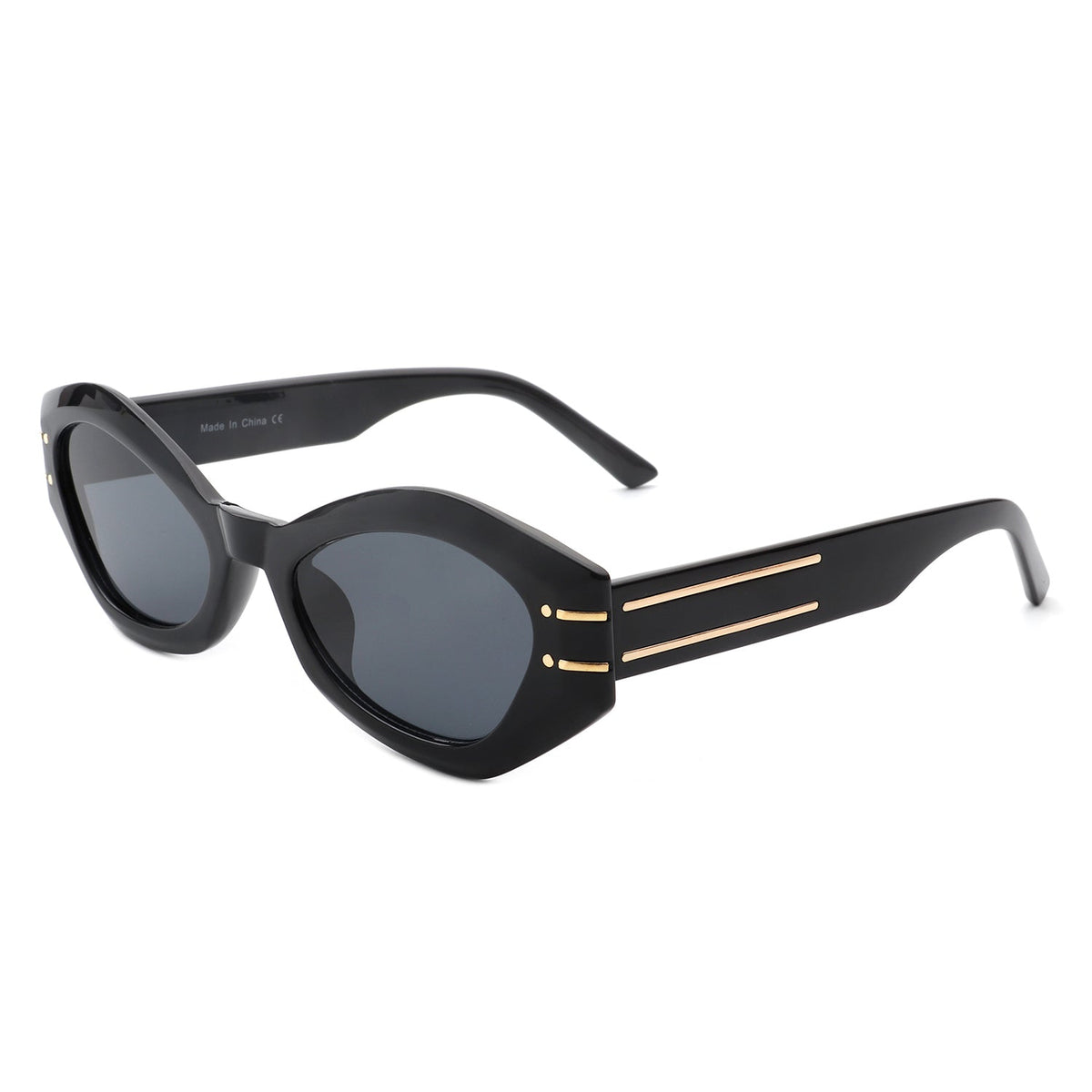 Elysiant - Geometric Oval Slim Fashion Round Cat Eye Sunglasses - Charming Charlie