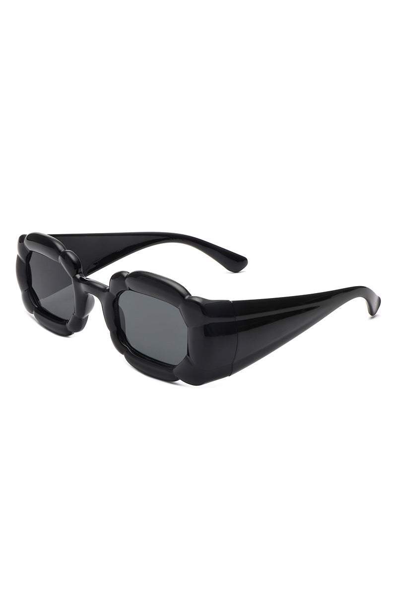 Uplift - Geometric Irregular Thick Frame Square Fashion Sunglasses - Charming Charlie