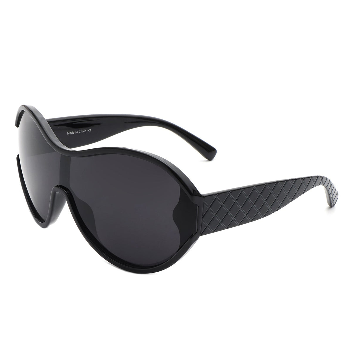 Gwyneth - Oversize Oval Retro Circle Fashion Curved Round Sunglasses - Charming Charlie