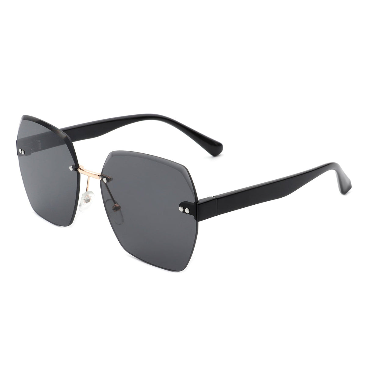 Evernova - Oversize Square Geometric Rimless Tinted Fashion Sunglasses - Charming Charlie