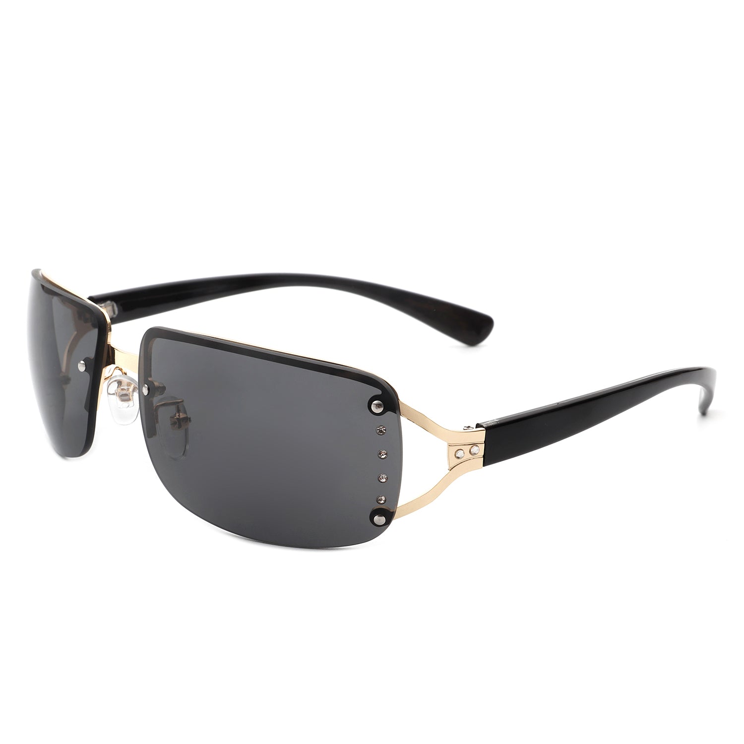 Pluora - Women Classic Rectangle Rimless Fashion Square Sunglasses - Charming Charlie