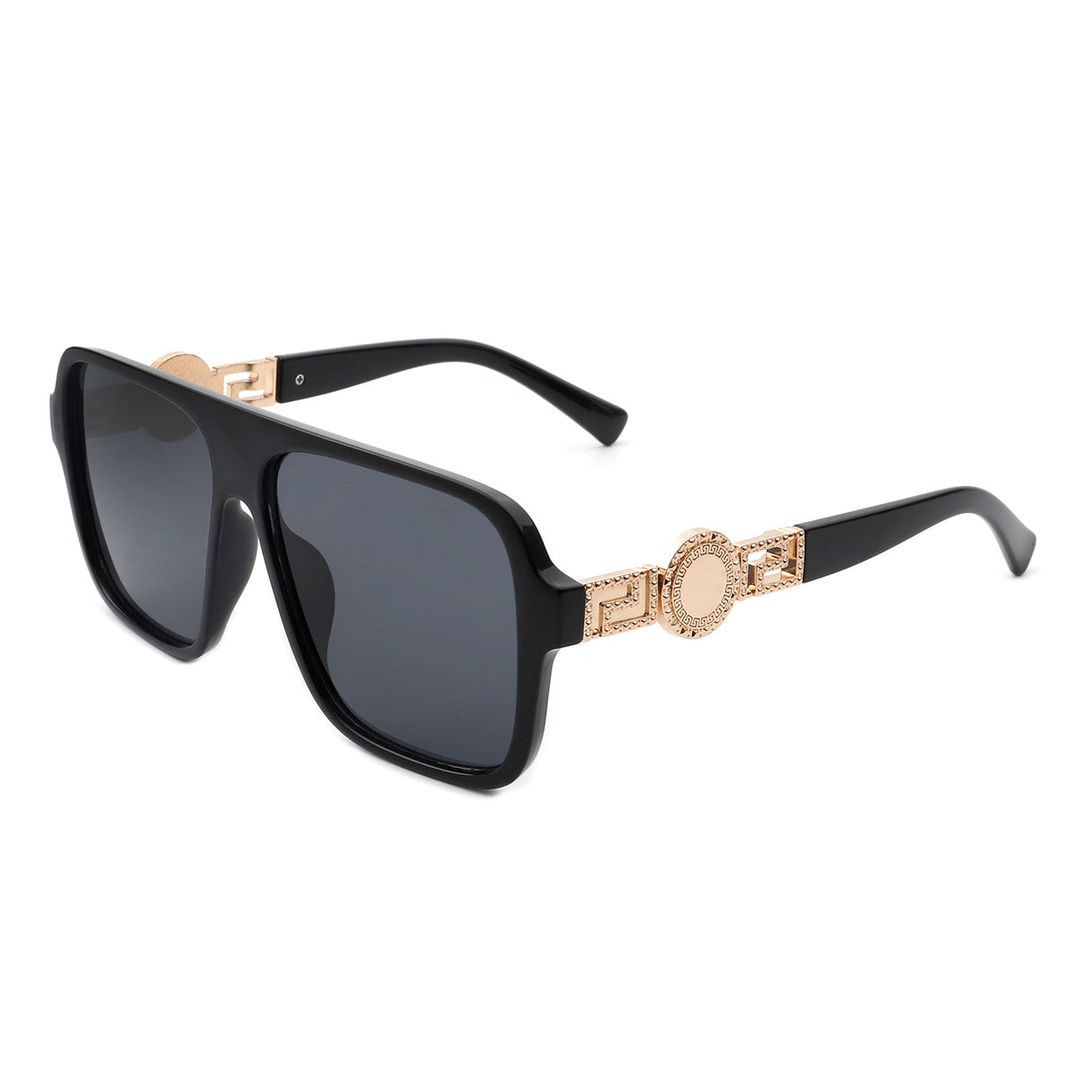 Violetra - Retro Square Aviator Style Vintage Flat Top Sunglasses - Charming Charlie