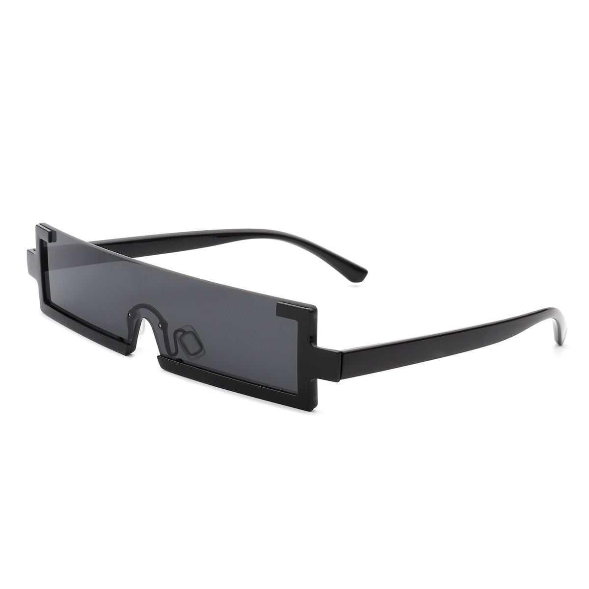 Celestra - Retro Rectangular Narrow Semi Rimless Vintage Slim Fashion Sunglasses - Charming Charlie
