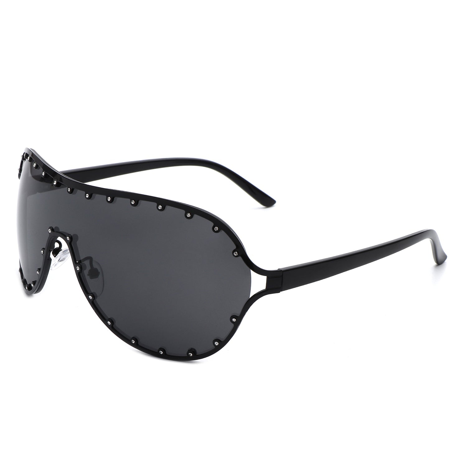 Evanesce - Oversize Rhinestone Design Fashion Women Aviator Sunglasses - Charming Charlie