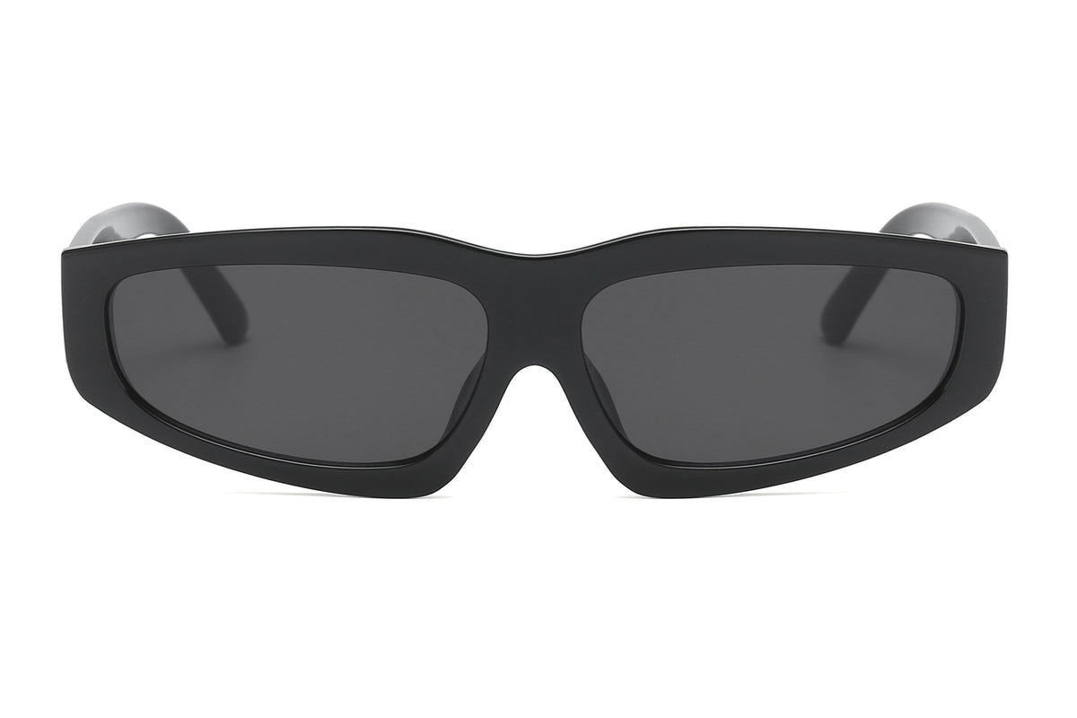 Odessa | Retro Thick Rectangle Unisex Fashion Sunglasses - Charming Charlie