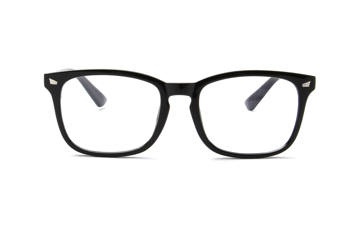Venezia | Classic Rectangle Horn Rimmed Blue Light Blocker Glasses - Charming Charlie