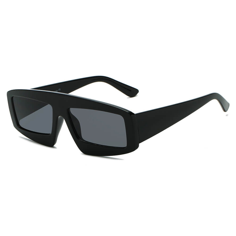 COHOES | S1077 - Women Bold Retro Vintage Rectangular Sunglasses - Cramilo Eyewear - Stylish Trendy Affordable Sunglasses Clear Glasses Eye Wear Fashion