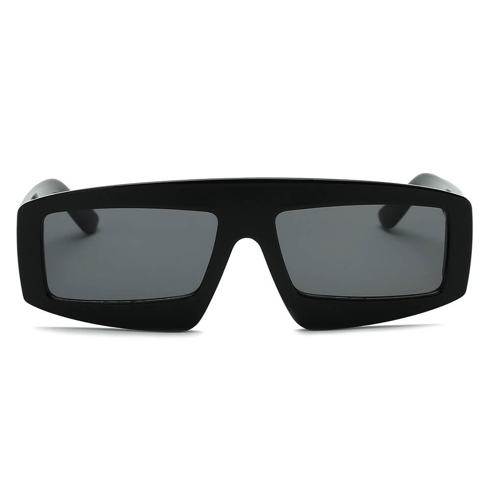 COHOES | S1077 - Women Bold Retro Vintage Rectangular Sunglasses - Cramilo Eyewear - Stylish Trendy Affordable Sunglasses Clear Glasses Eye Wear Fashion