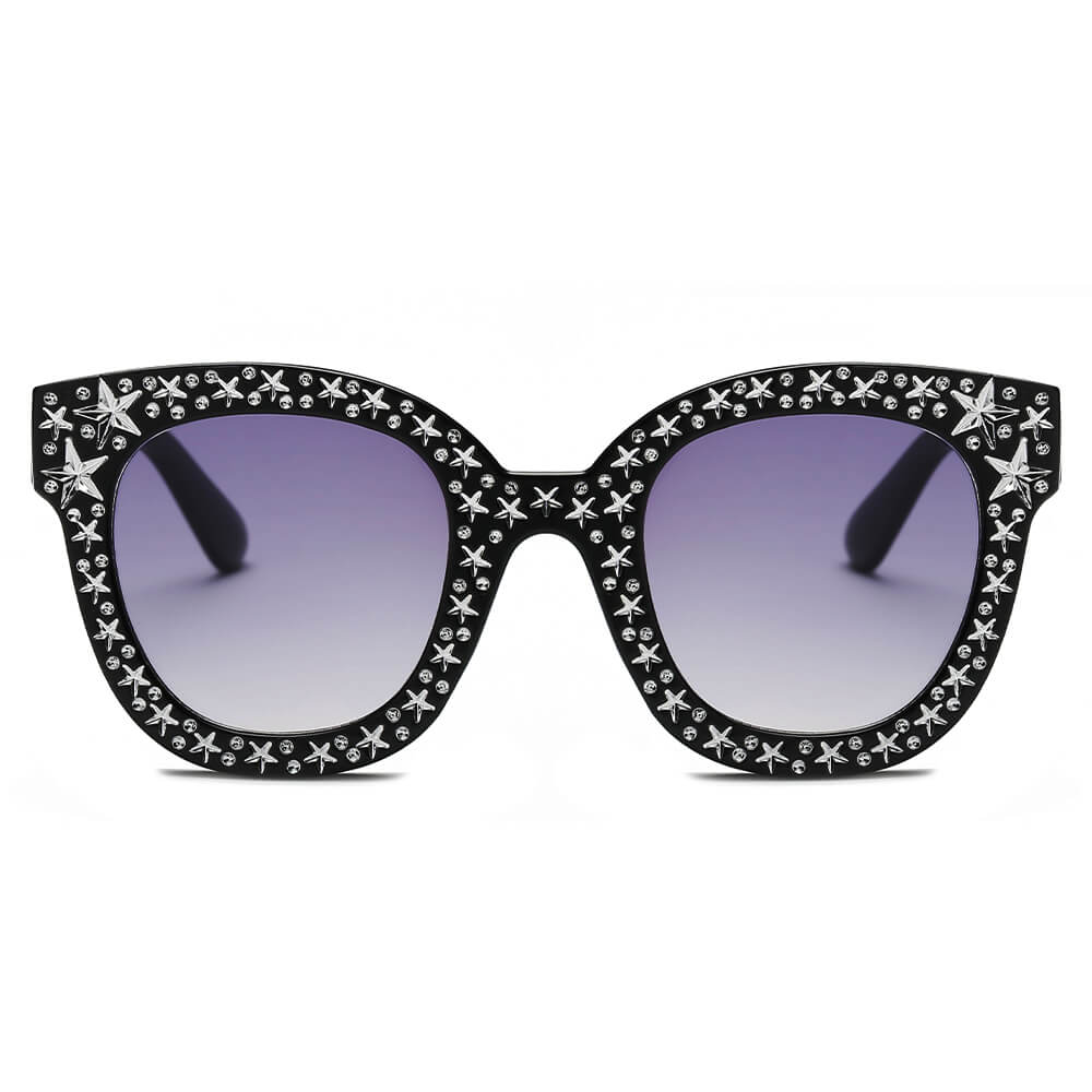 DOSWELL | S1087 - Women Fashion Oversize Round Sunglasses - Cramilo Eyewear - Stylish Trendy Affordable Sunglasses Clear Glasses Eye Wear Fashion