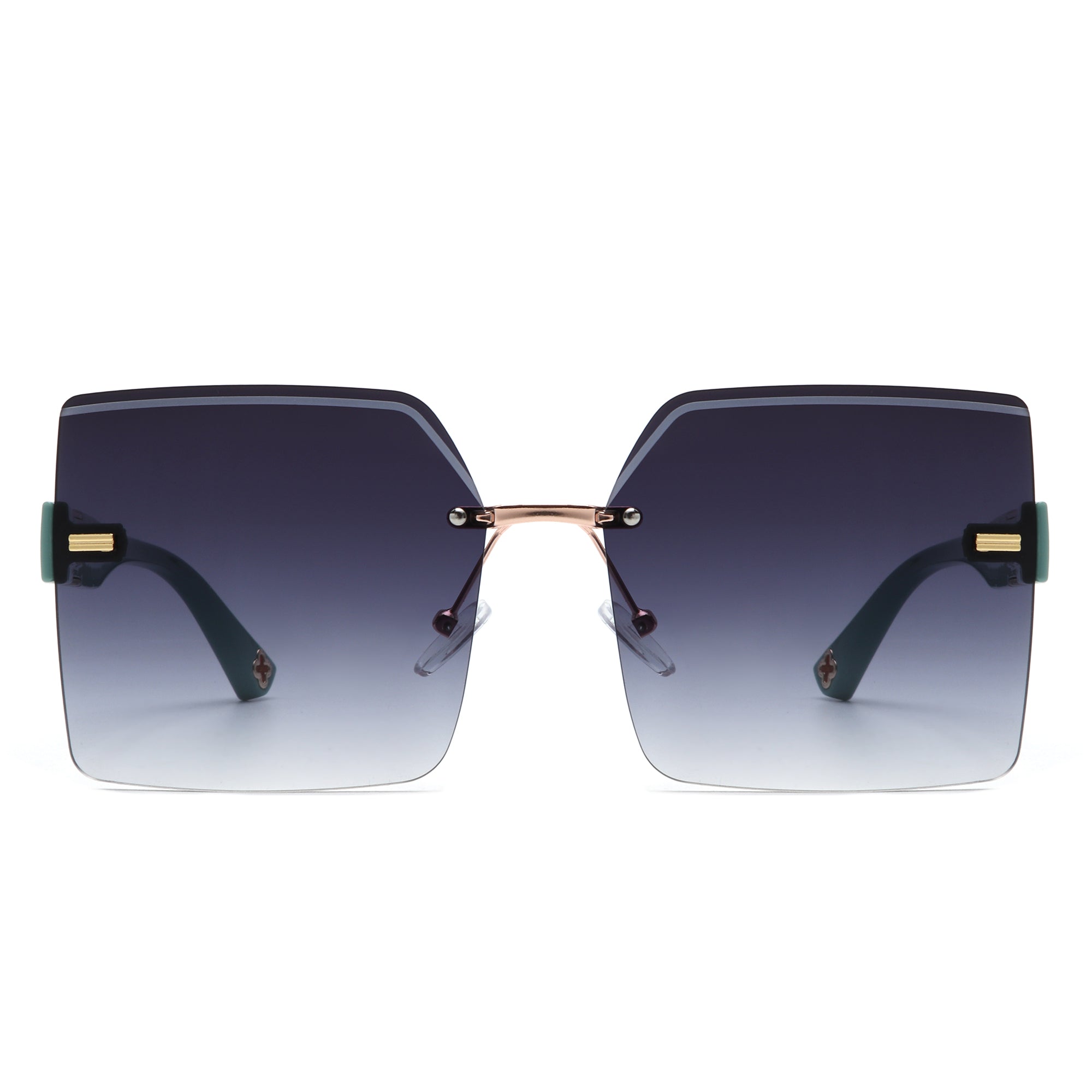 Brisla - Chic Oversized Rimless Square Tinted Fashion Women's Sunglasses - Charming Charlie
