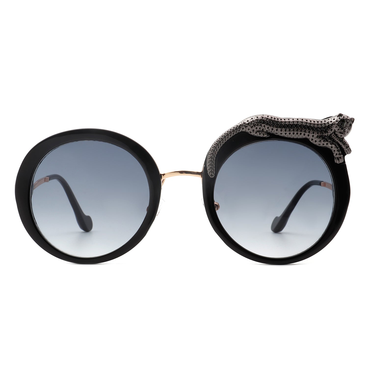 Yellowze - Women Circle Oversize Fashion Round Sunglasses W/ Leopard Design - Charming Charlie