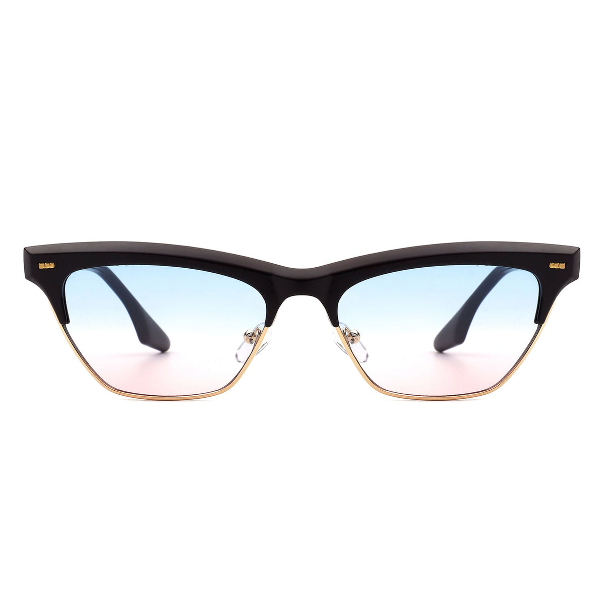Mistique - Women Retro Half Frame Square Fashion Cat Eye Sunglasses - Charming Charlie