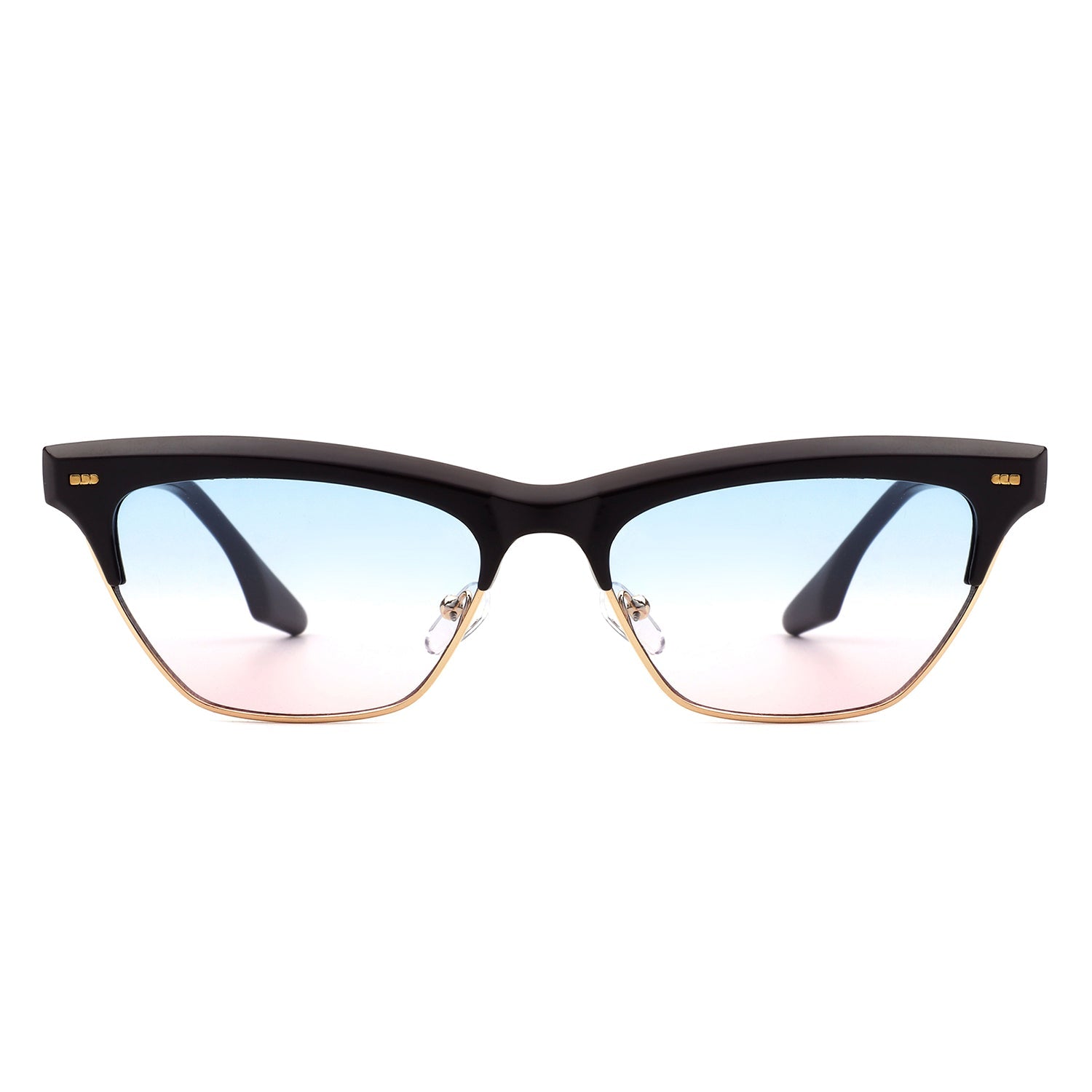 Mistique - Women Retro Half Frame Square Fashion Cat Eye Sunglasses - Charming Charlie