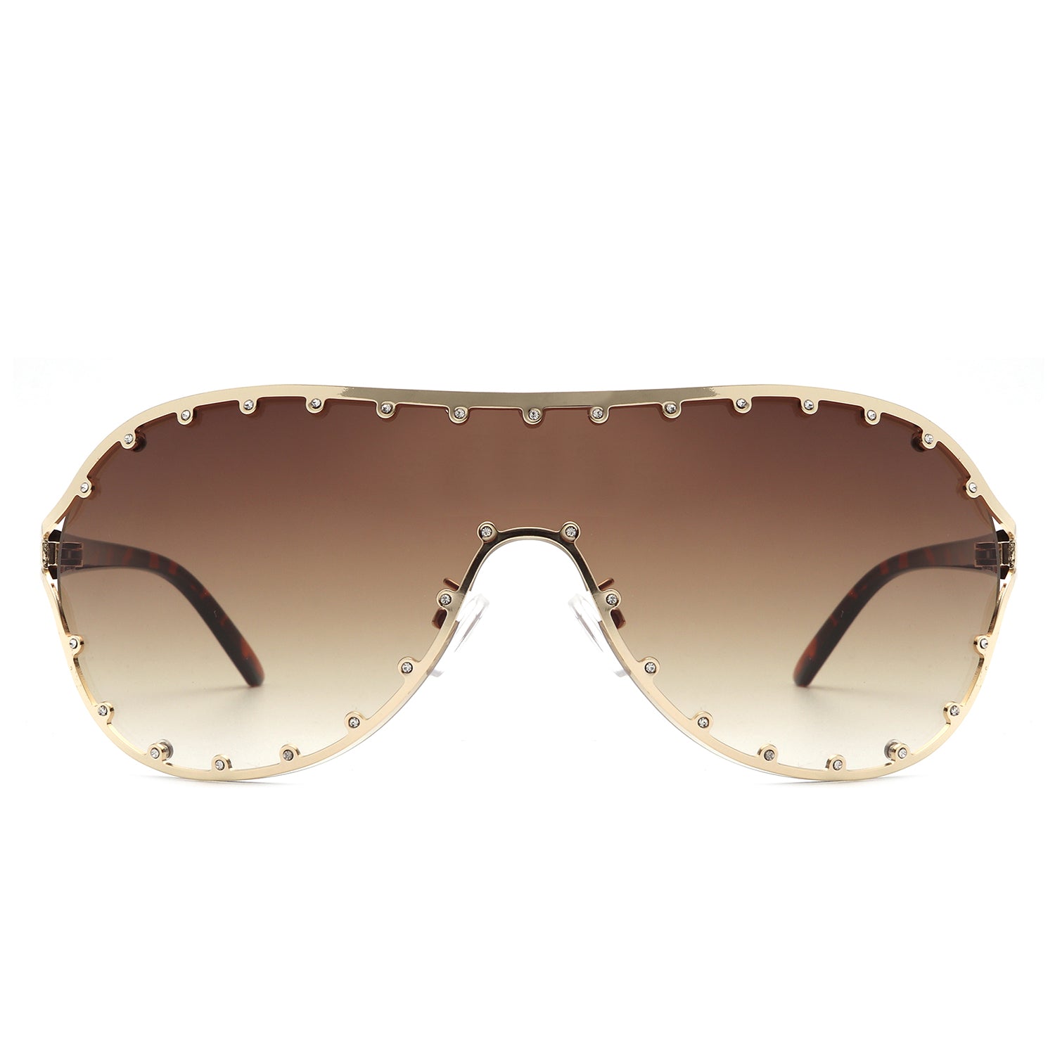 Evanesce - Oversize Rhinestone Design Fashion Women Aviator Sunglasses - Charming Charlie