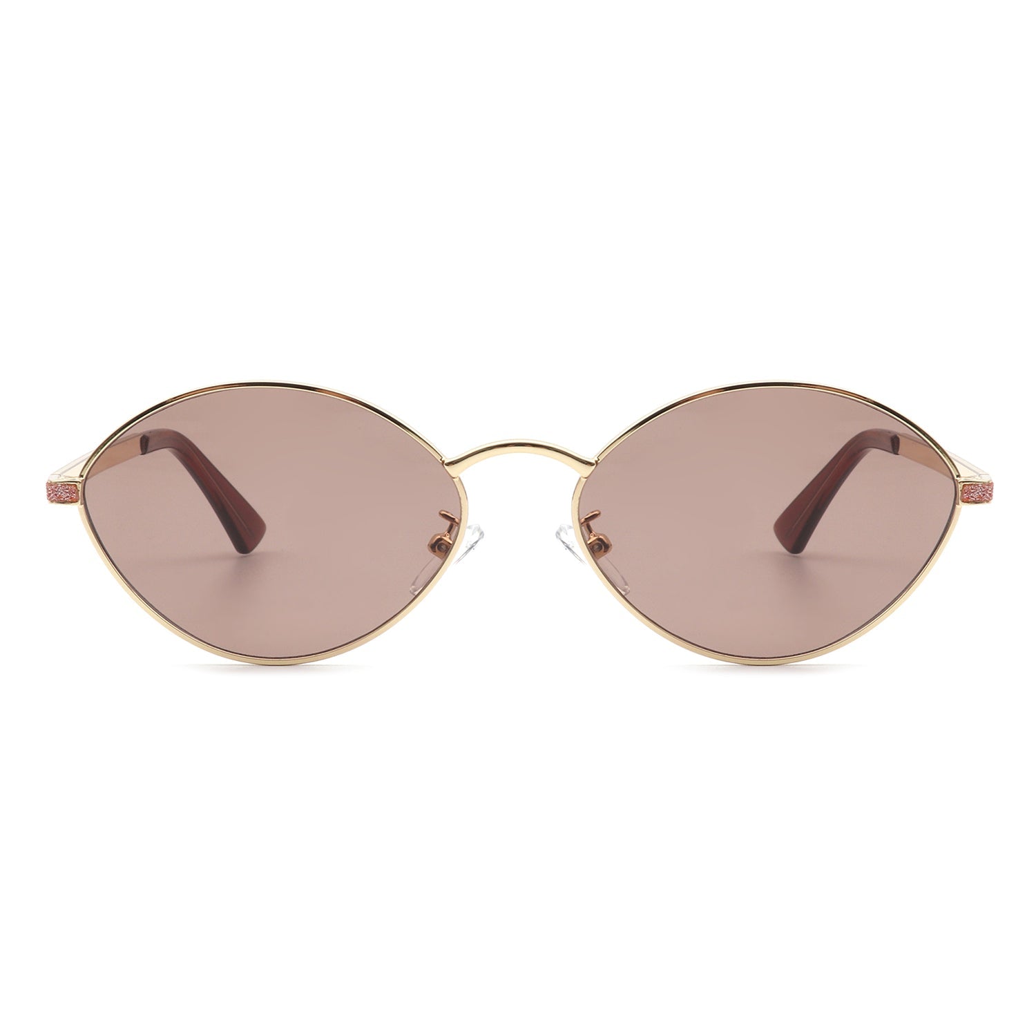 Ufril - Oval Retro Geometric Round Glitter Fashion Sunglasses - Charming Charlie