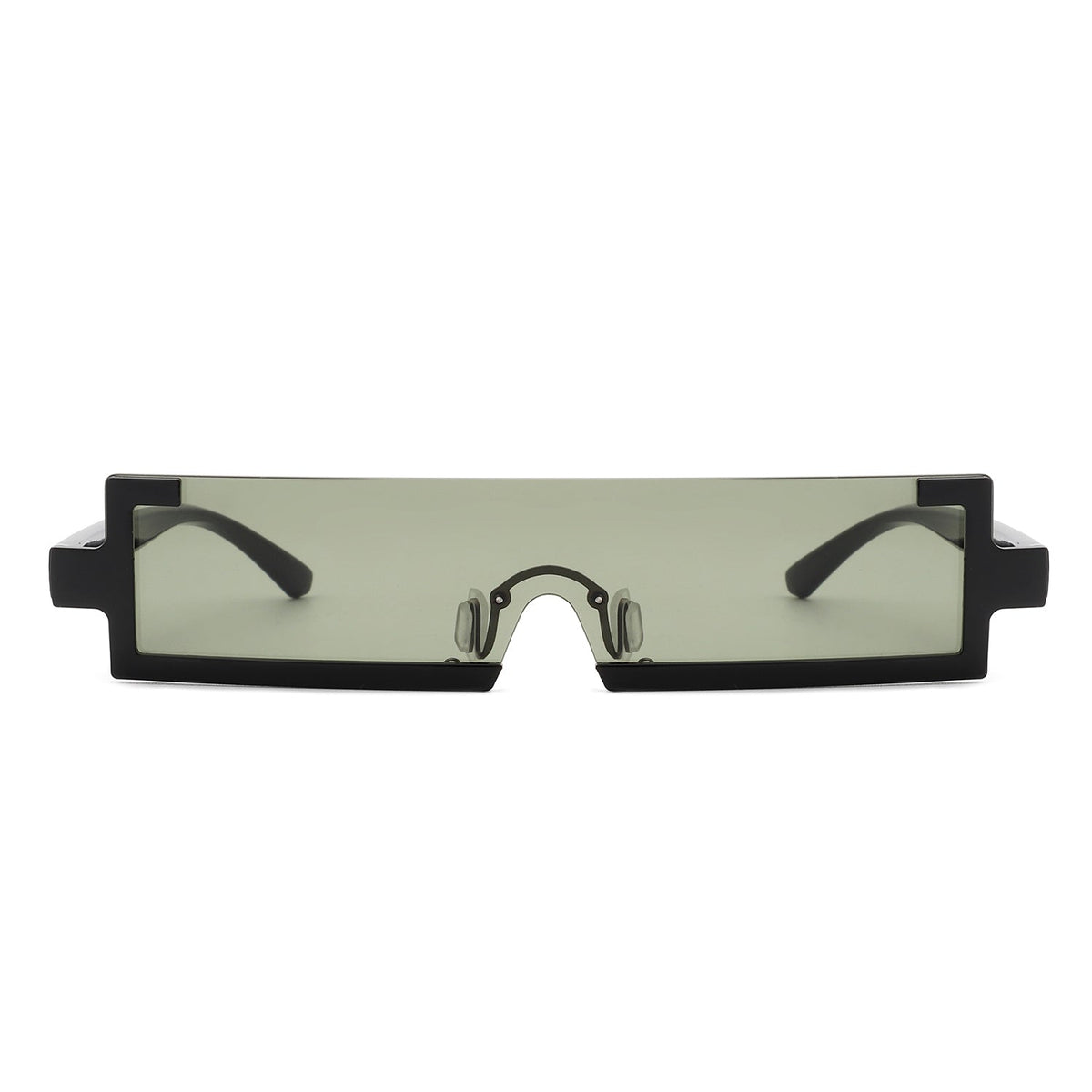 Celestra - Retro Rectangular Narrow Semi Rimless Vintage Slim Fashion Sunglasses - Charming Charlie