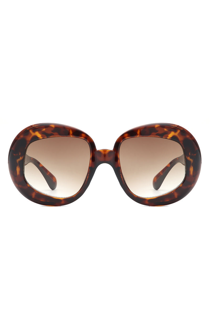 Maven - Oversized Geometric Oval Round Fashion Women's Sunglasses - Charming Charlie