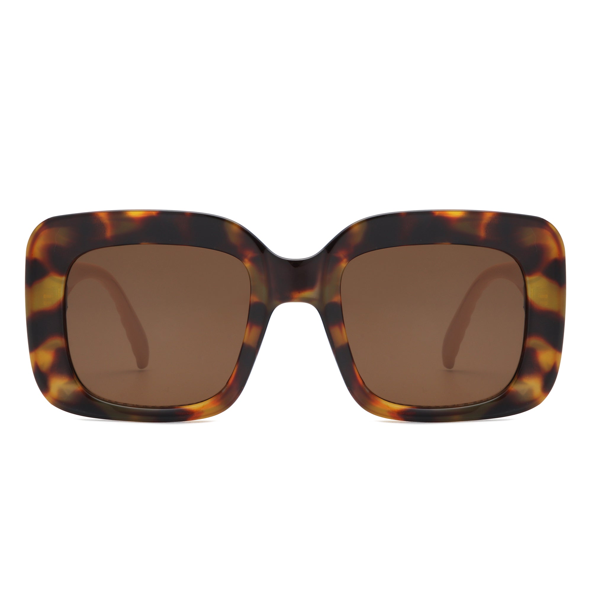 Vaelos - Chunky Flat Top Square Thick Frame Sunglasses - Charming Charlie