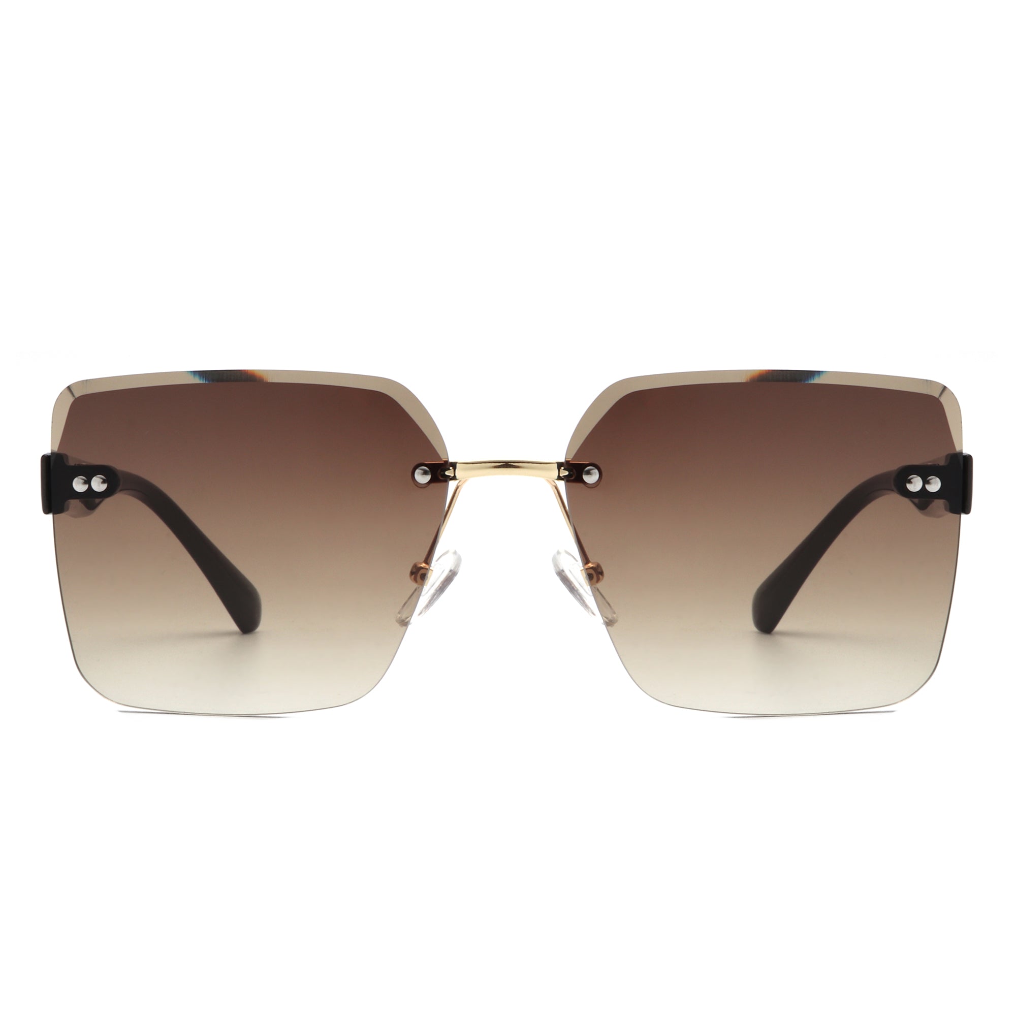 Orbit - Women's Rimless Tinted Square Fashion Sunglasses - Charming Charlie