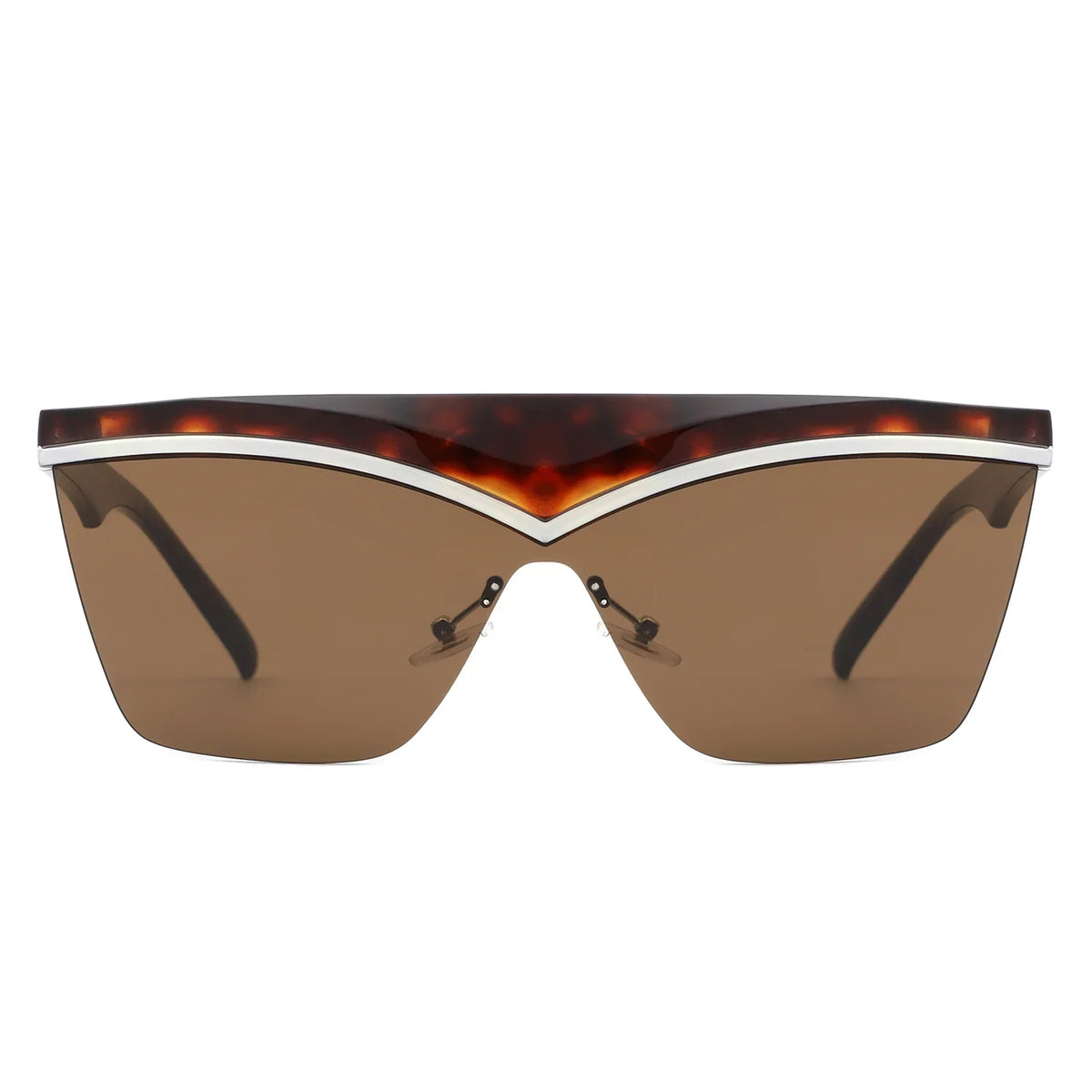 Lythia - Semi-Rimless Fashion Flat Top Sunglasses - Charming Charlie