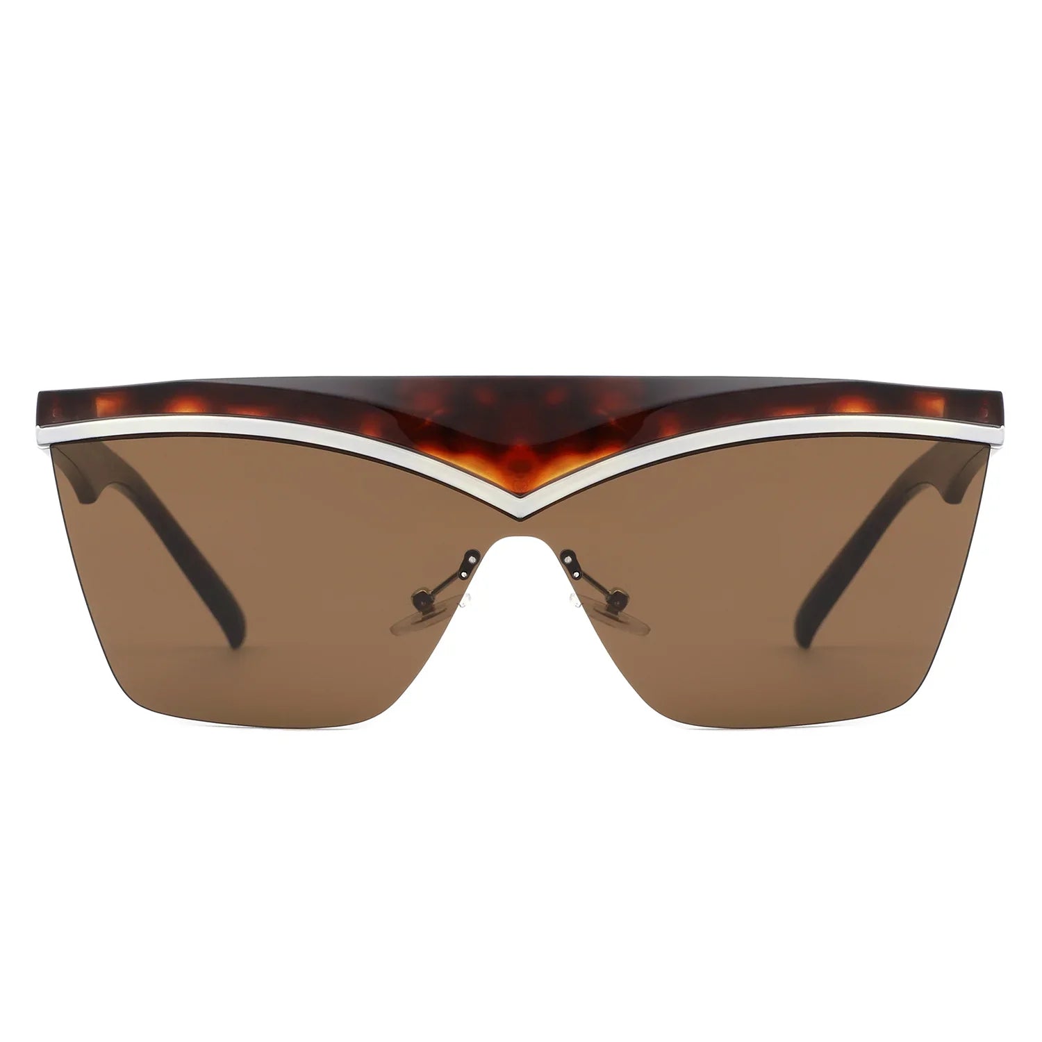Lythia - Semi-Rimless Fashion Flat Top Sunglasses - Charming Charlie