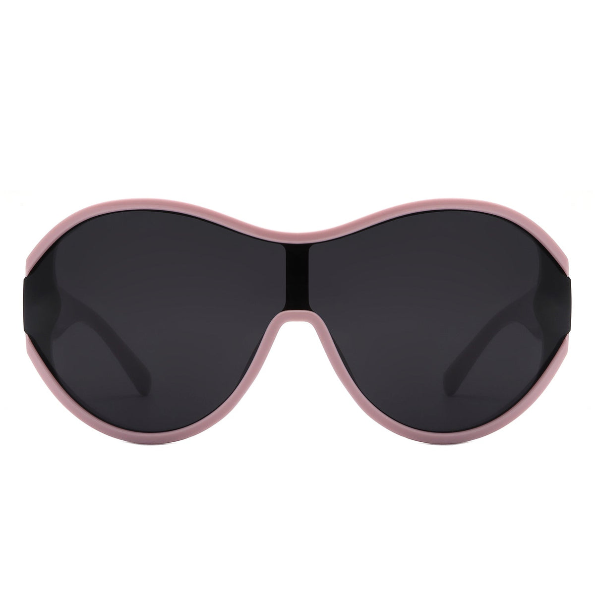 Gwyneth - Oversize Oval Retro Circle Fashion Curved Round Sunglasses - Charming Charlie