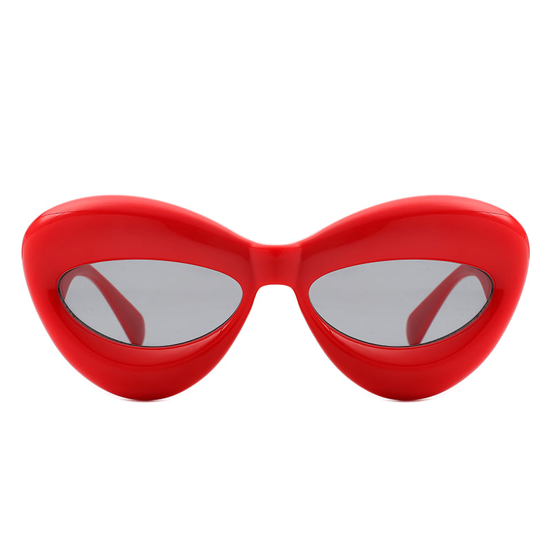 Vexa - Fashion Trendy Cat-eye Thick Frame Sexy Lip Sunglasses - Charming Charlie