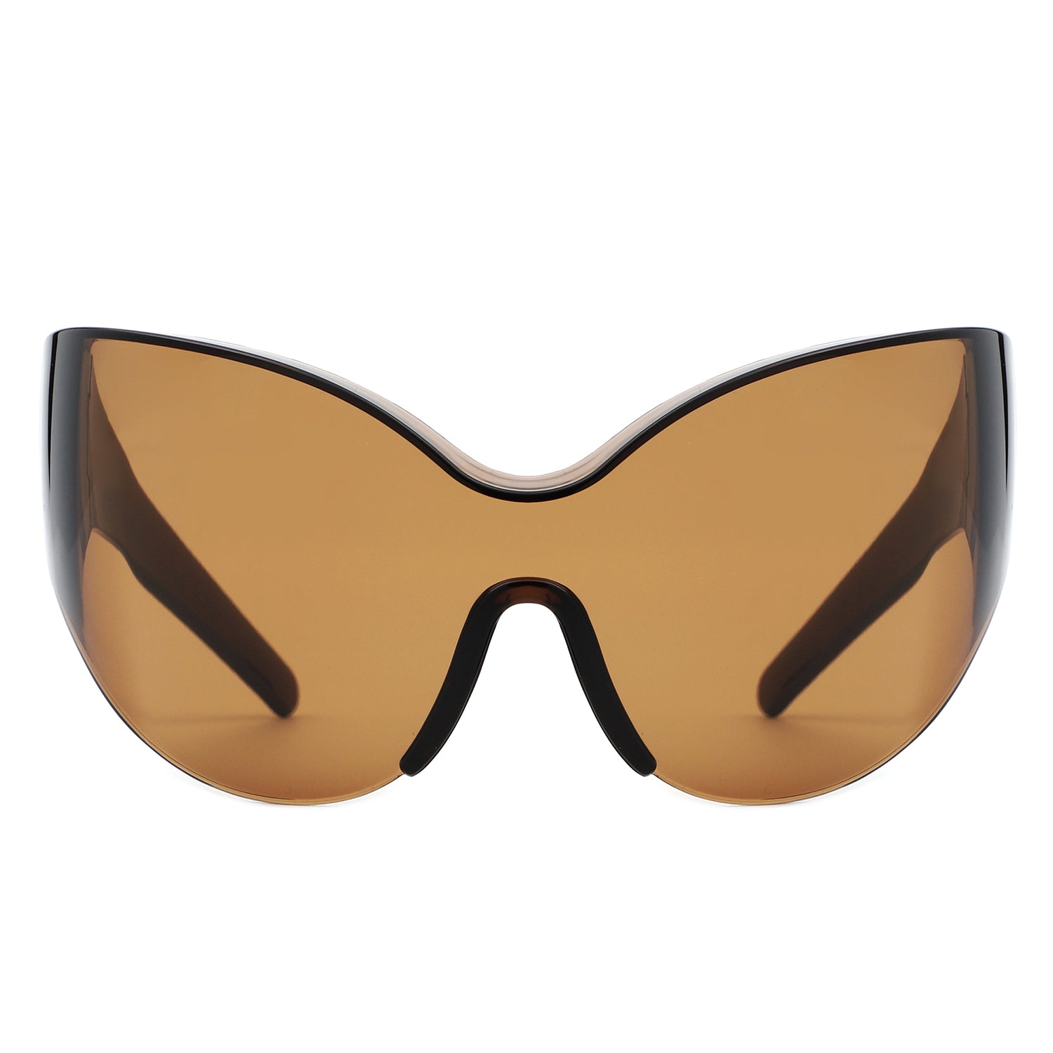 Quirk - Futuristic Oversized Shield Wrap Around Tinted Sunglasses - Charming Charlie