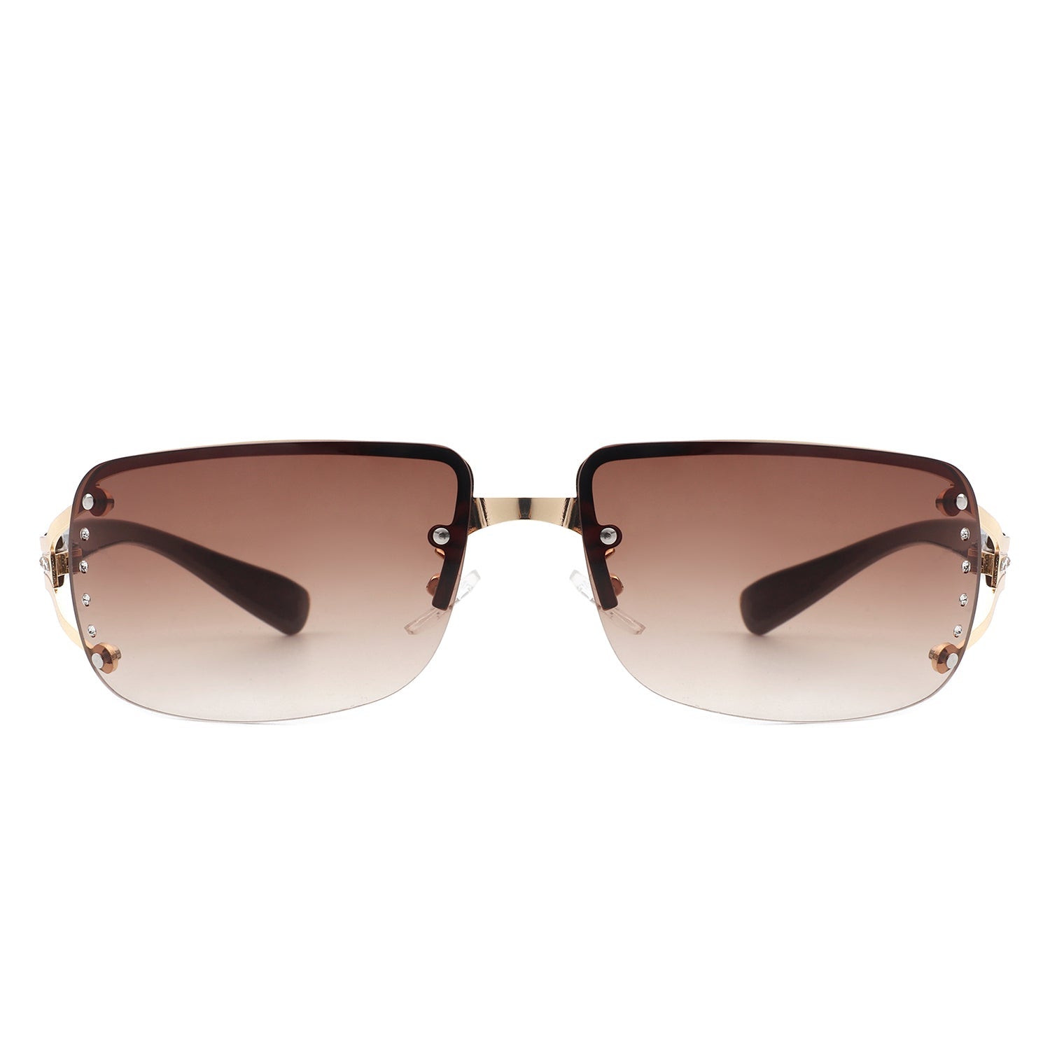 Pluora - Women Classic Rectangle Rimless Fashion Square Sunglasses - Charming Charlie
