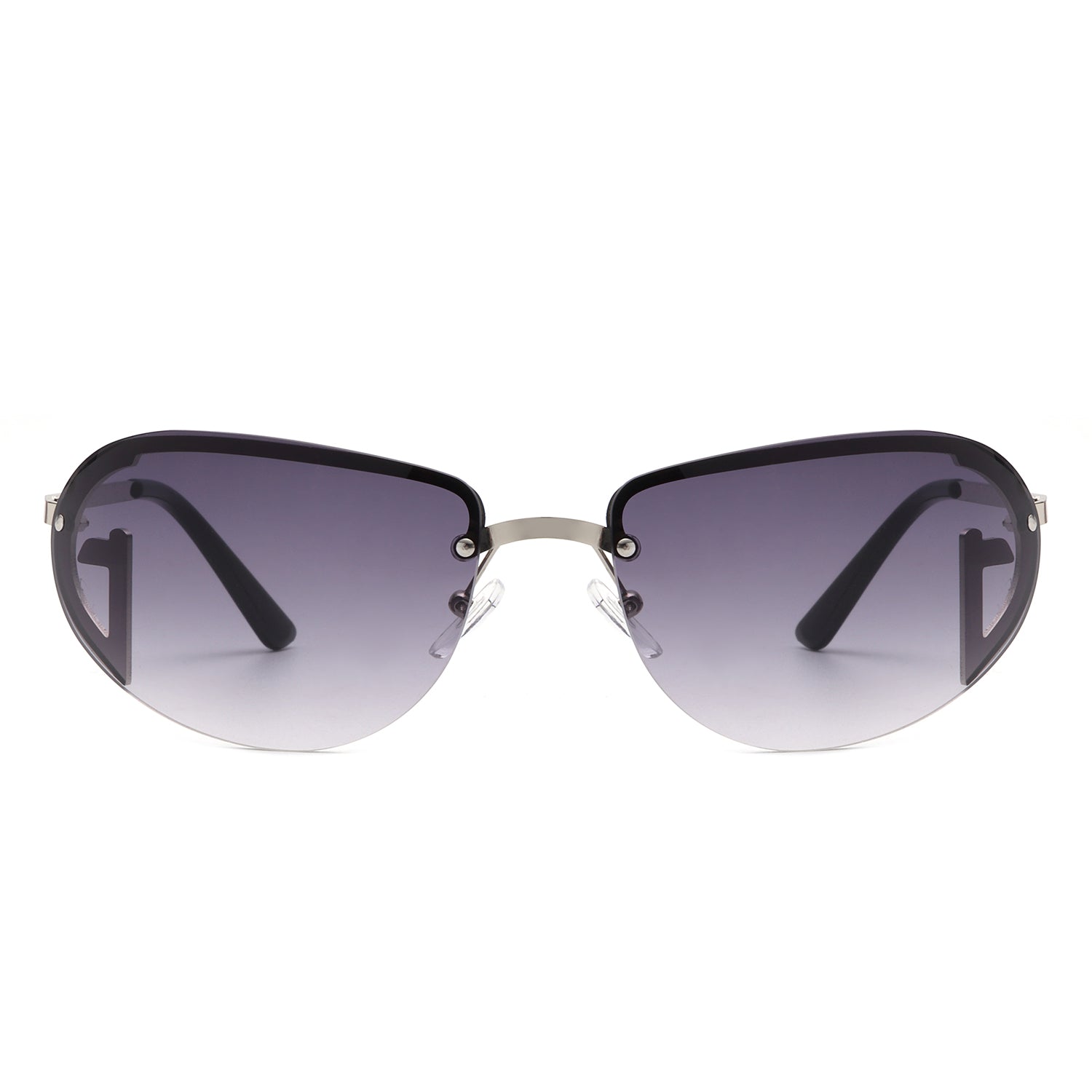 Oceandew - Retro Rimless Oval Tinted Fashion Round Sunglasses - Charming Charlie